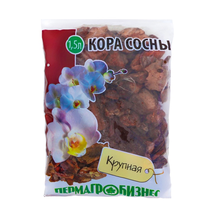 Добавка в почву «Кора сосны», крупная, 1.5 л