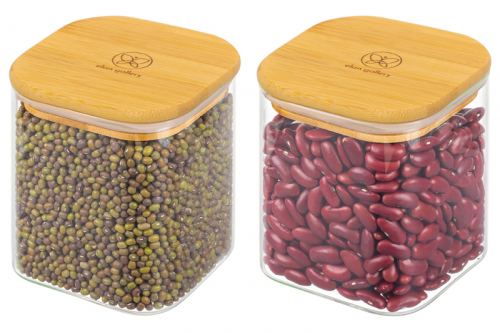 БЫЛО 1109 руб! Набор 2 банок д/хранения 800 мл 10*10*11,5 см