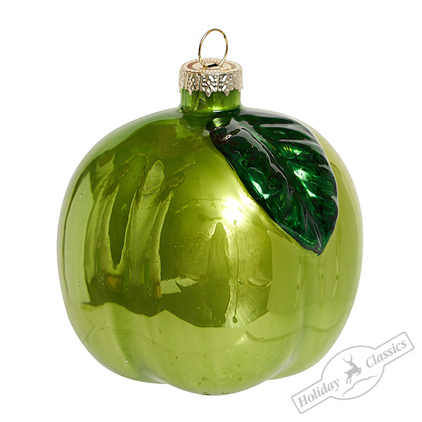 АКЦИЯ! 127руб. Было:239руб. Яблоко зеленое глянцевое (стекло) 7,5х7,5х8 см