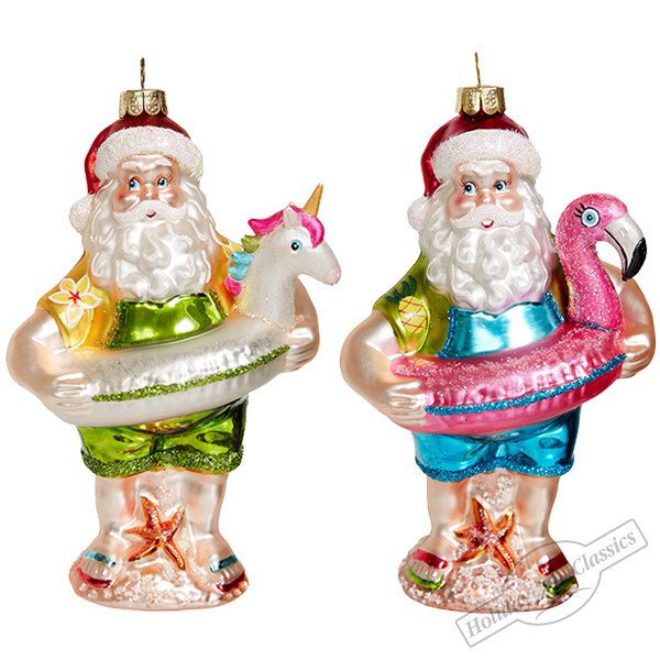 АКЦИЯ! 206руб. Было:388руб. Санта на каникулах асс. из 2-х (стекло) 7,5х8,5х14,5 см