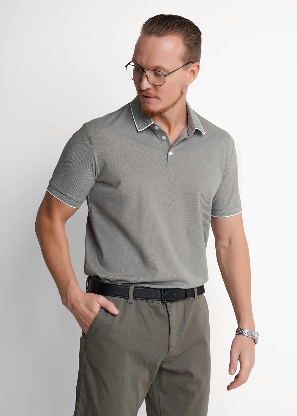 CLE 662667зэ Футболка мужская 662667зэ хаки/св.серый