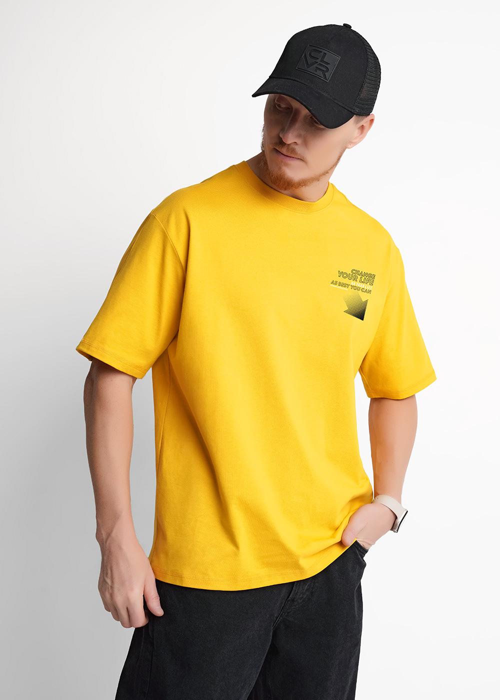 CLE 562668/03кдт_п Футболка мужская 562668/03кдт_п т.жёлтый