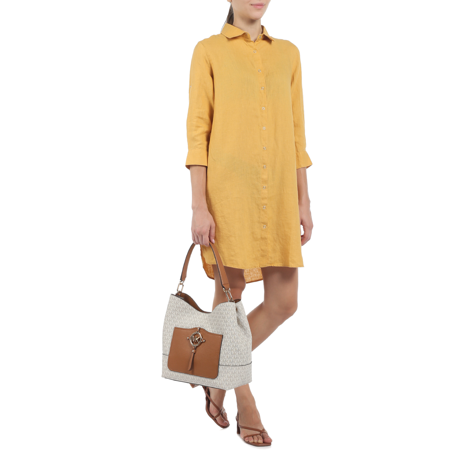 Женское платье-рубашка MAISON DAVID 2770248, желтый