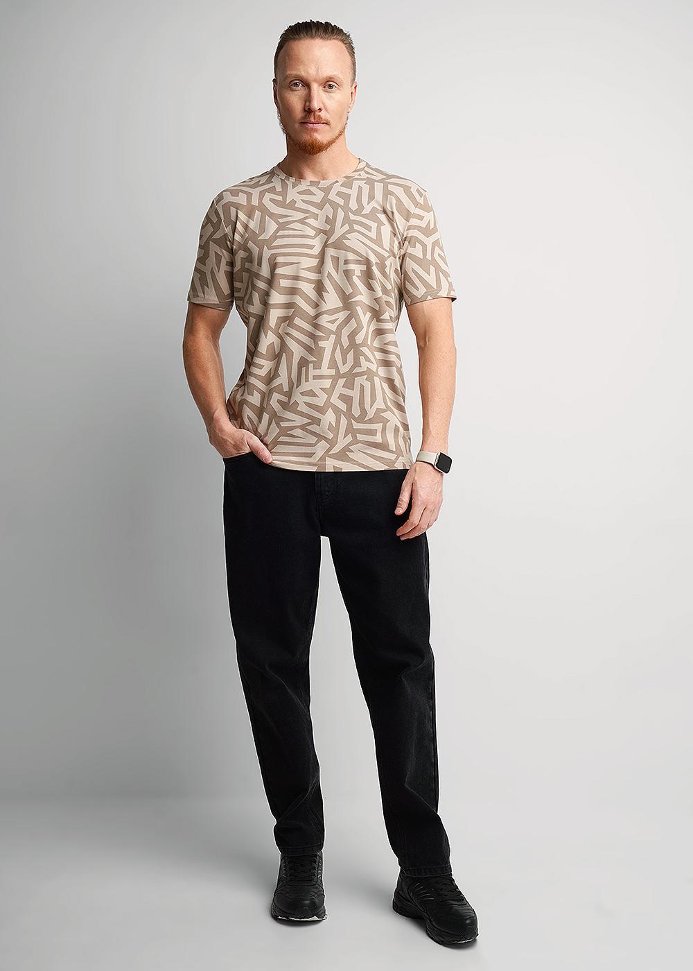 CLE 561982/03гн maxi Футболка мужская 561982/03гн maxi бежевый/т.бежевый