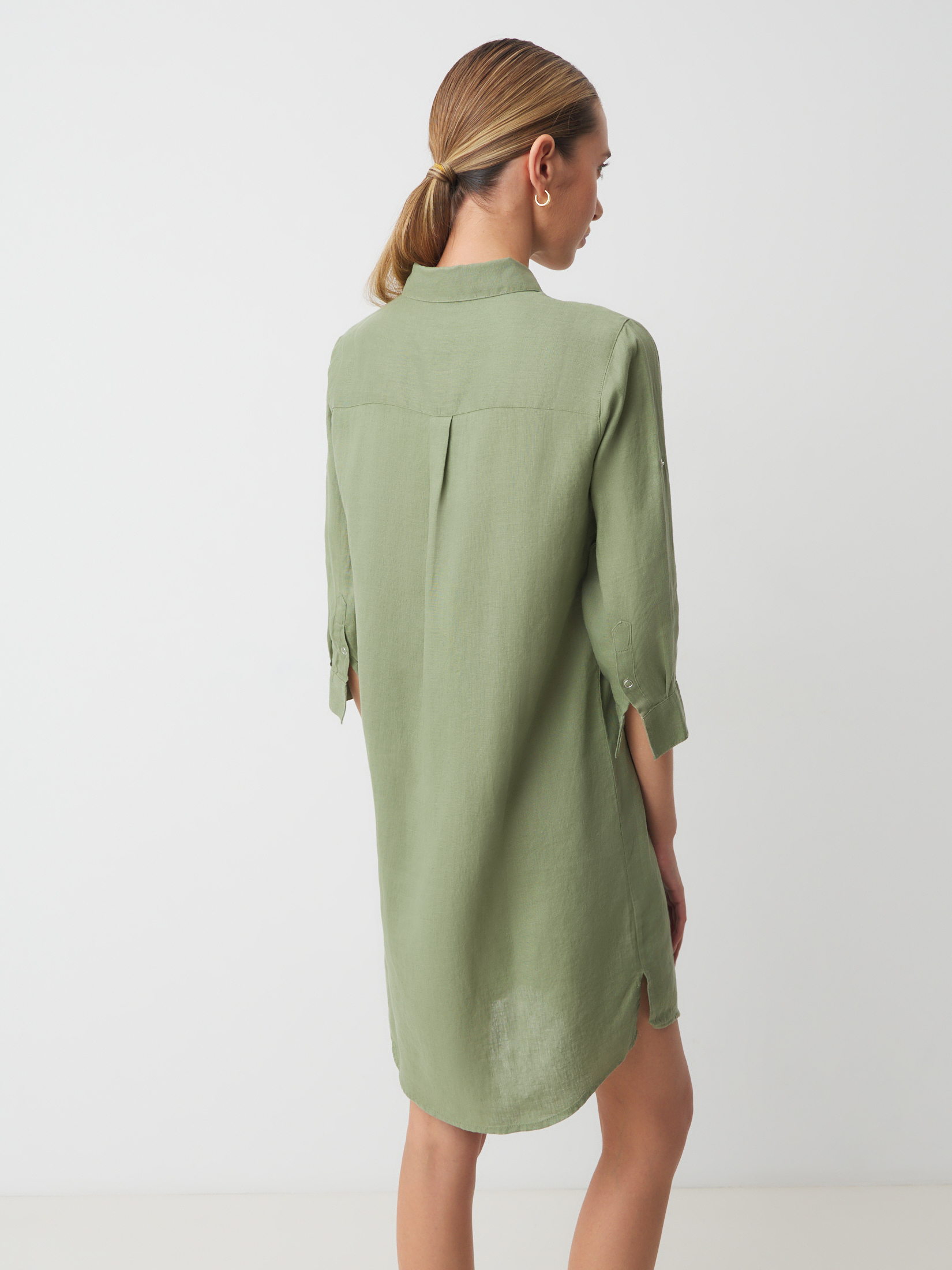 Женское платье-рубашка MAISON DAVID 2770136, серовато-зеленый