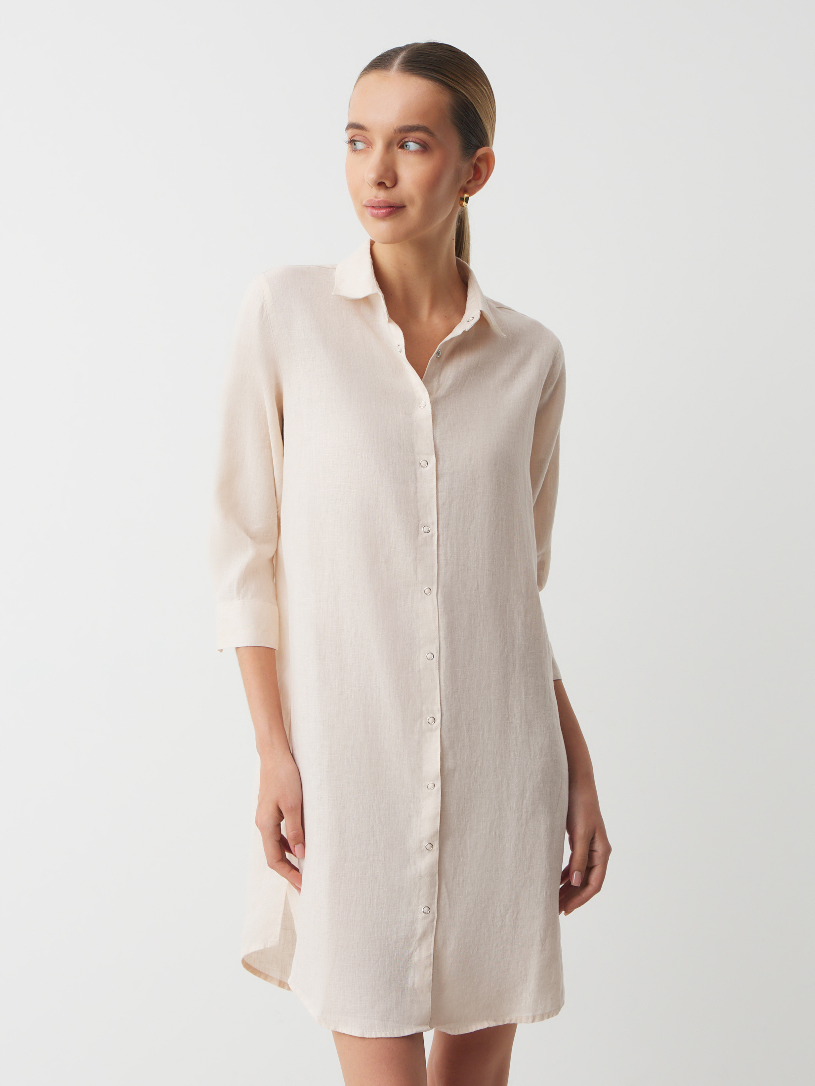 Женское платье-рубашка MAISON DAVID 2770150, молочно-бежевый