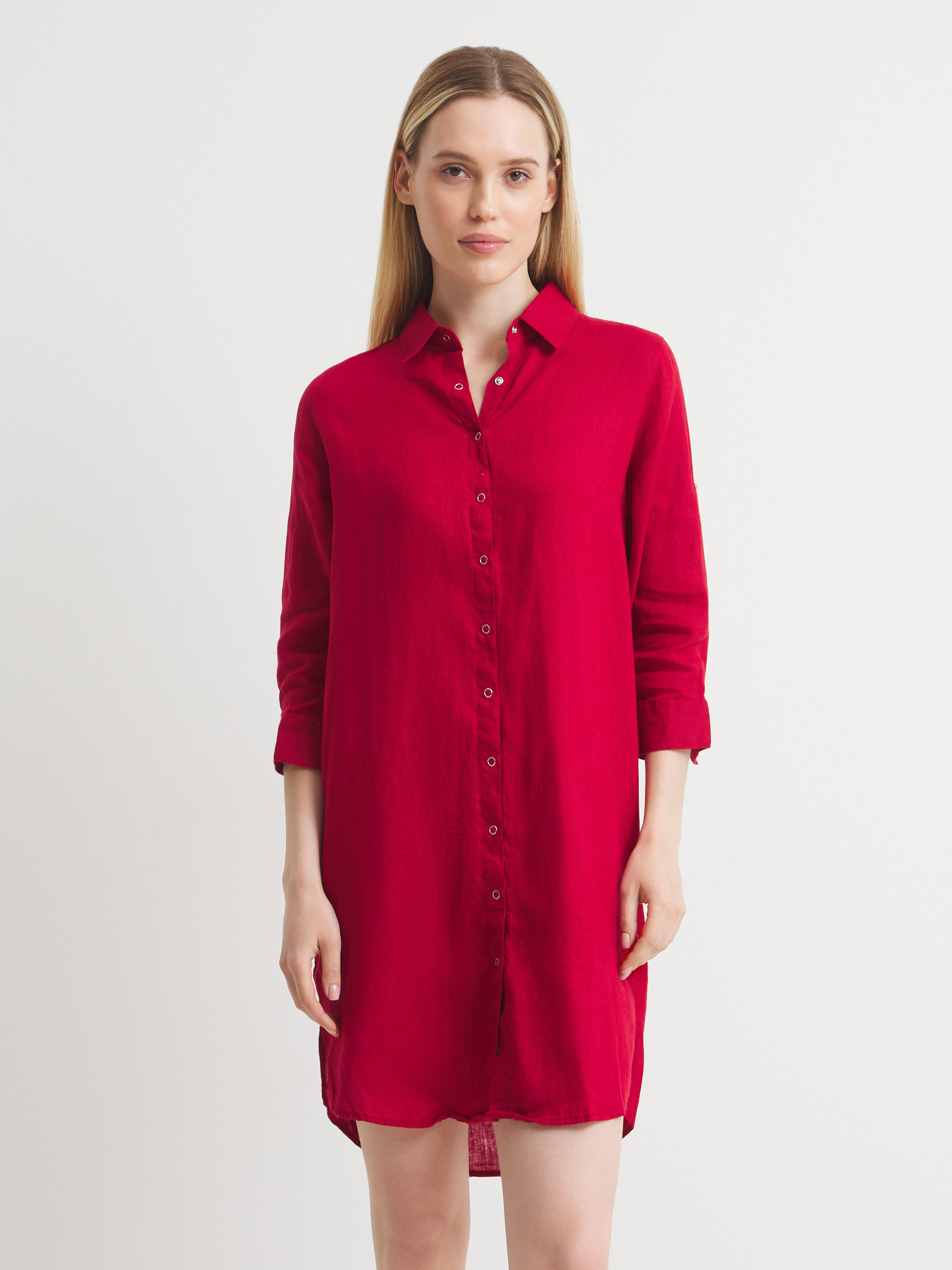 Женское платье-рубашка MAISON DAVID 3373350, рубиновый