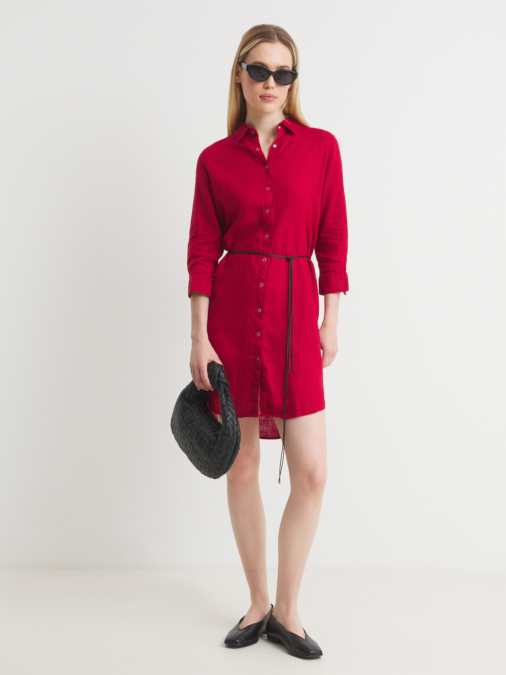 Женское платье-рубашка MAISON DAVID 3373350, рубиновый