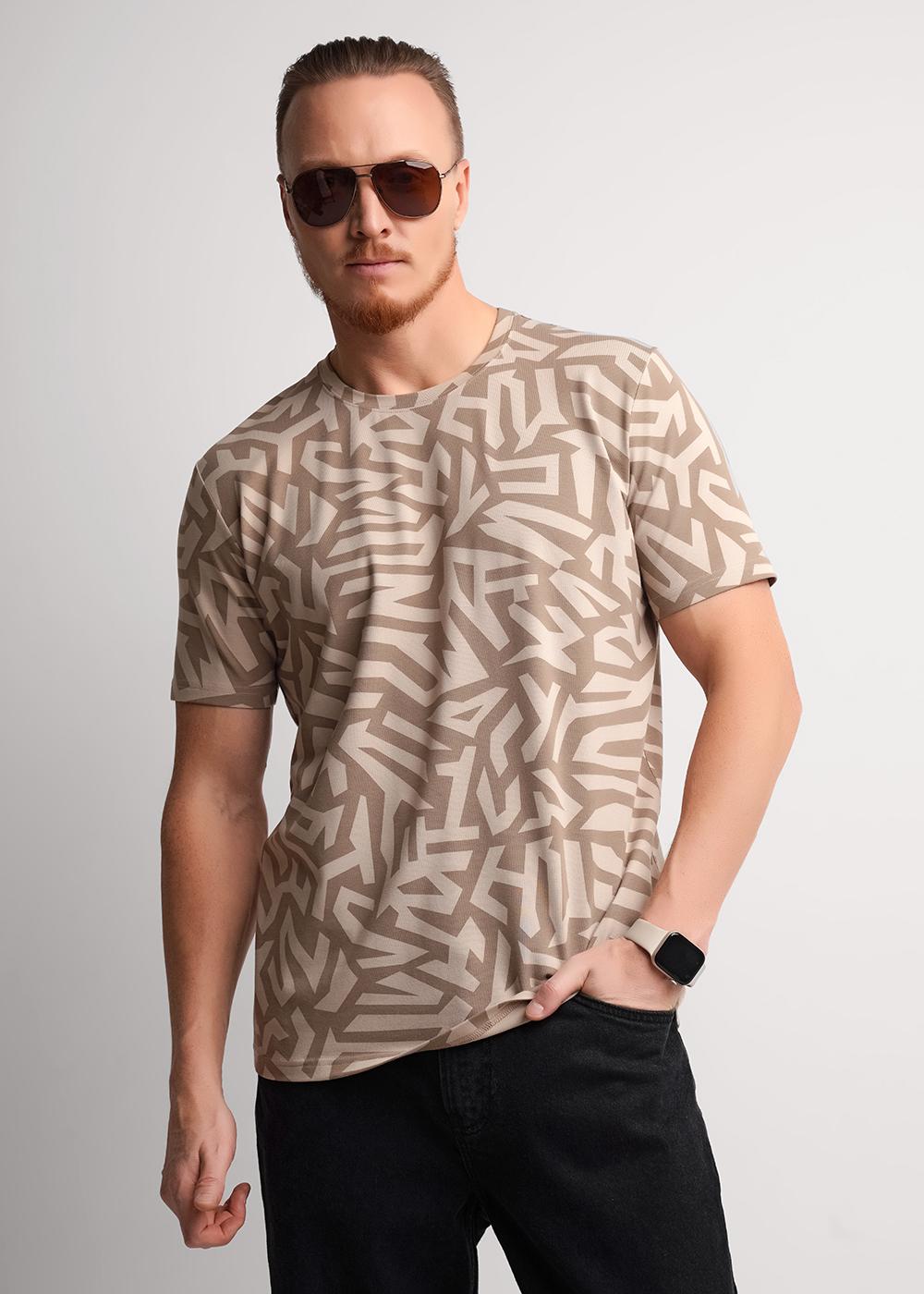 CLE 561982/03гн Футболка мужская 561982/03гн бежевый/т.бежевый