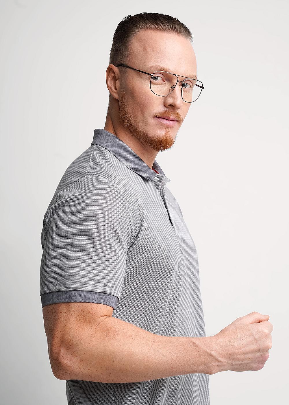 CLE 562655/04кжн maxi Поло мужское 562655/04кжн maxi серый/белый