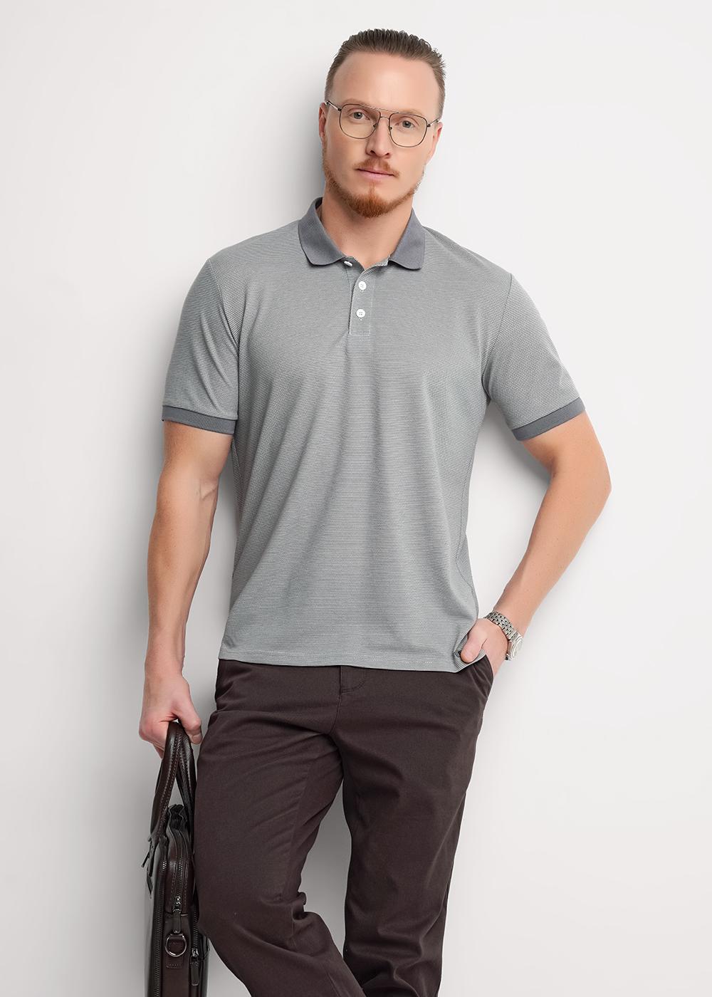 CLE 562655/04кжн maxi Поло мужское 562655/04кжн maxi серый/белый