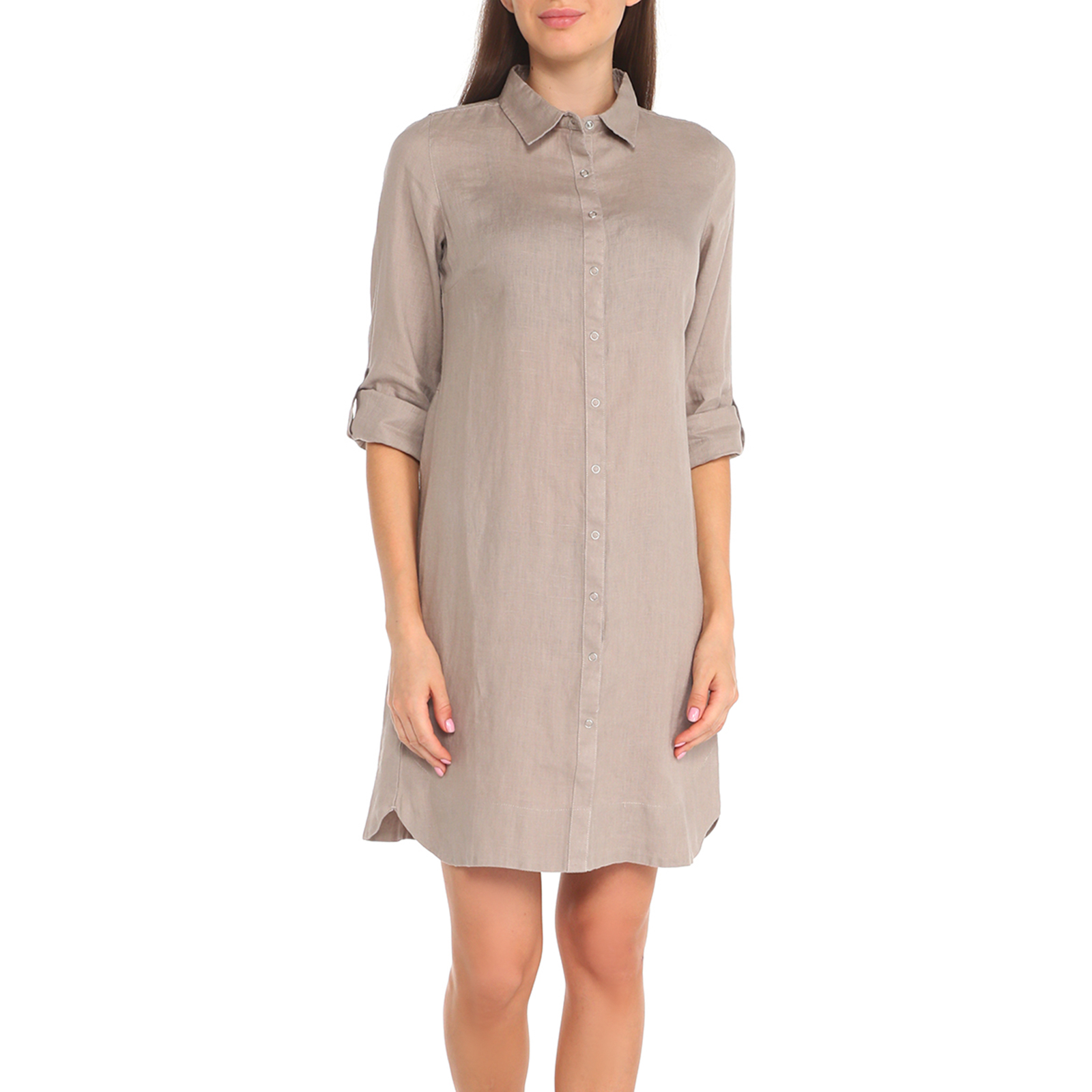 Женское платье-рубашка MAISON DAVID 3611630, серовато-бежевый