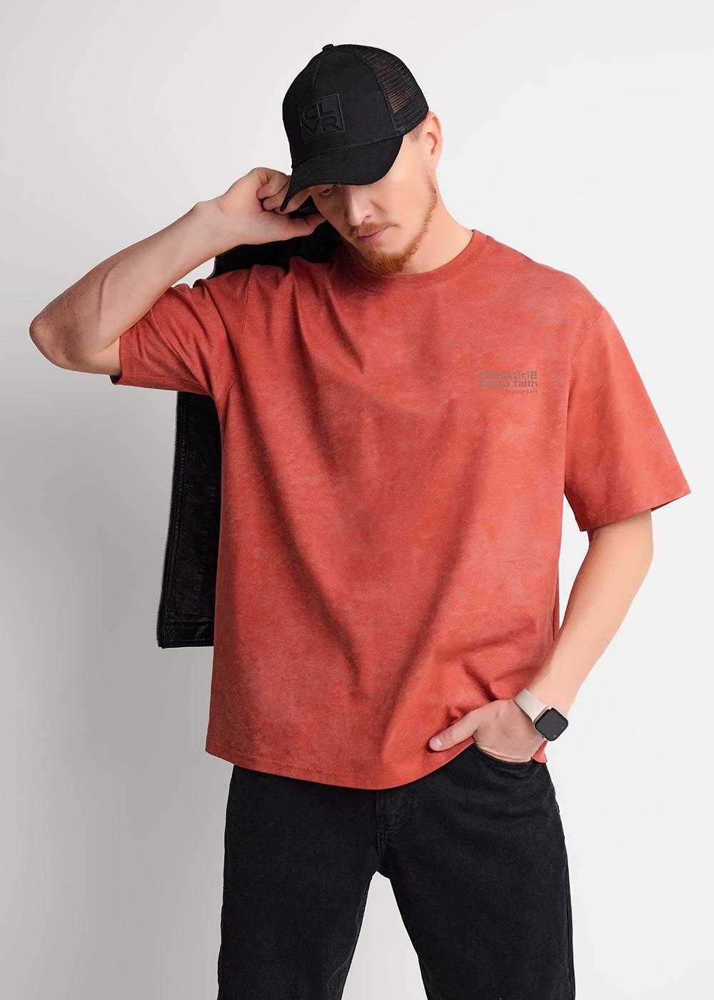 CLE 562472/06ккн_п Футболка мужская 562472/06ккн_п св.коричневый/коричневый