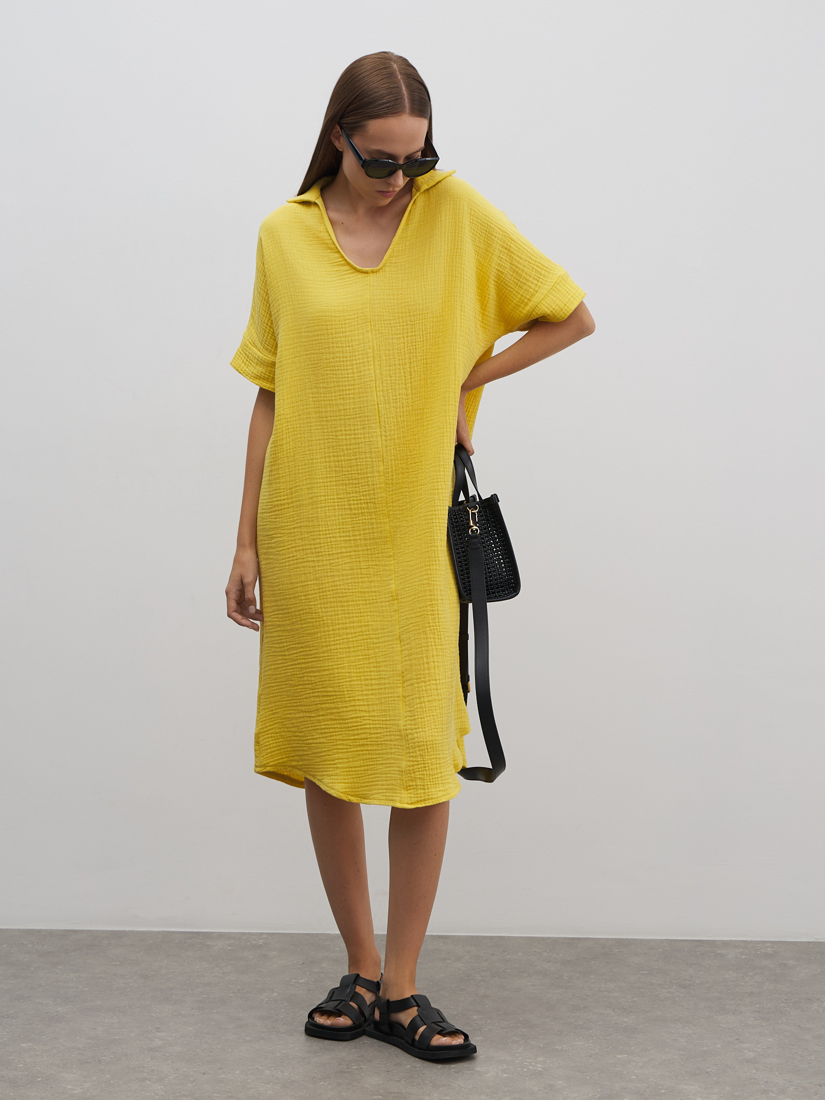 Женское платье из муслина MAISON DAVID 4835828, лимонный