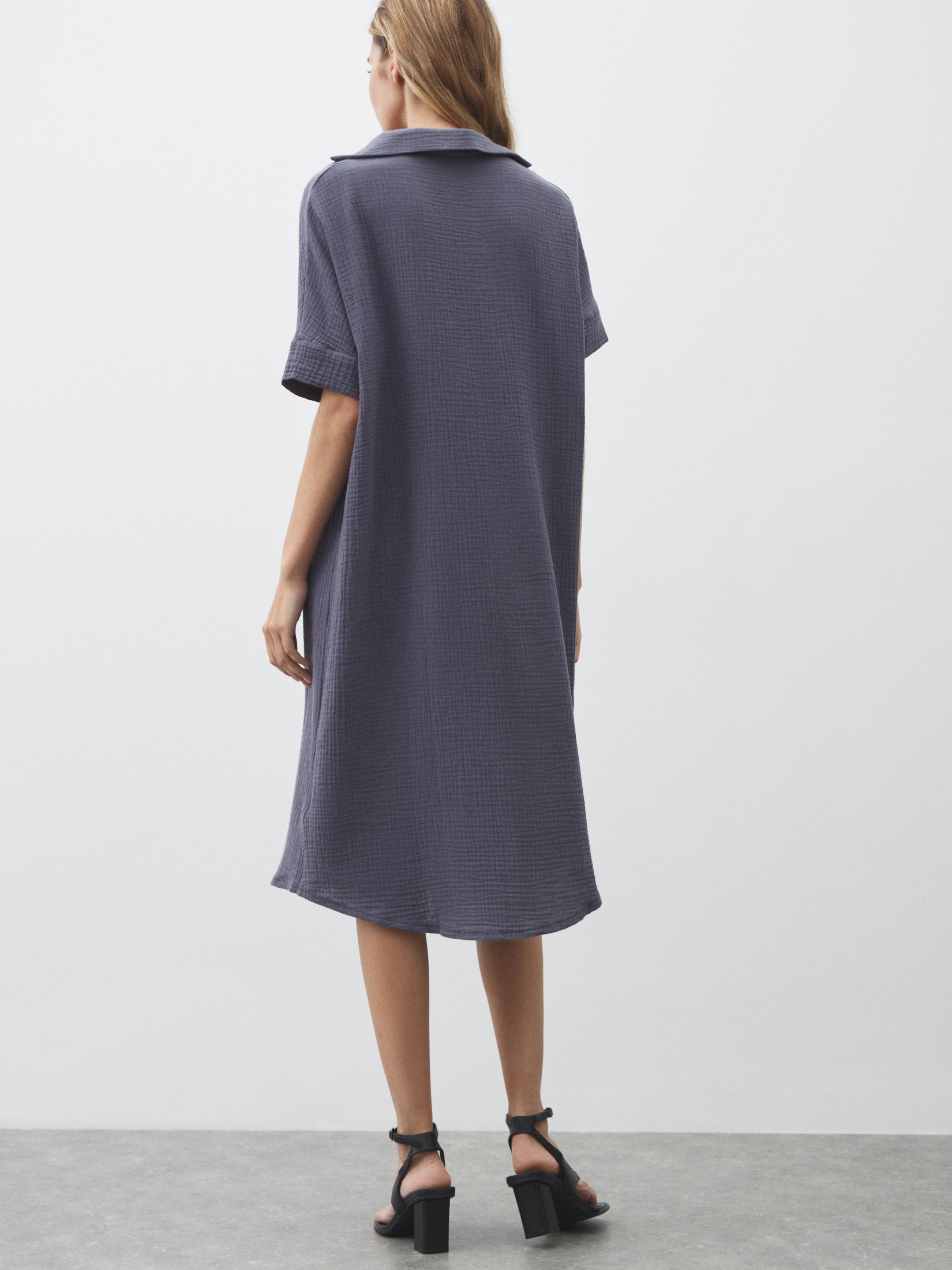 Женское платье из муслина MAISON DAVID 4835845, серо-синий