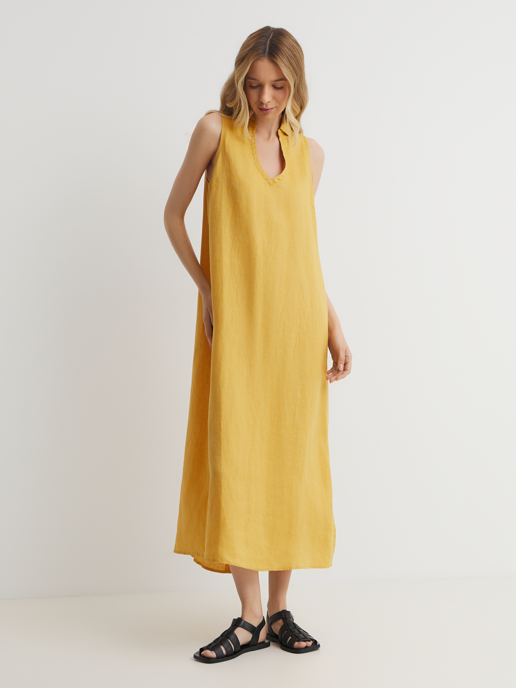 Женское платье MAISON DAVID 3210883, темно-желтый