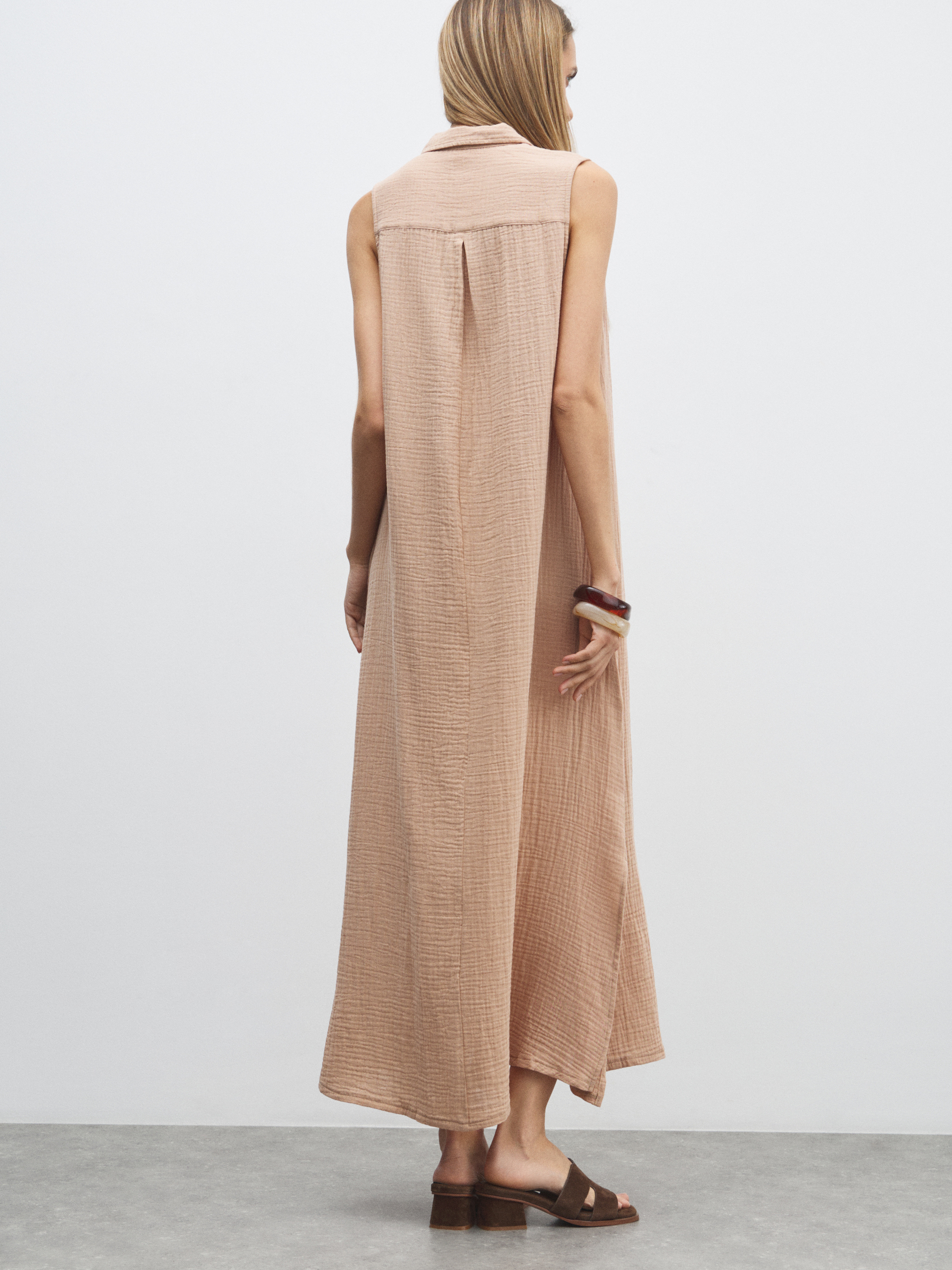 Женское платье из муслина MAISON DAVID 4841968, темно-бежевый