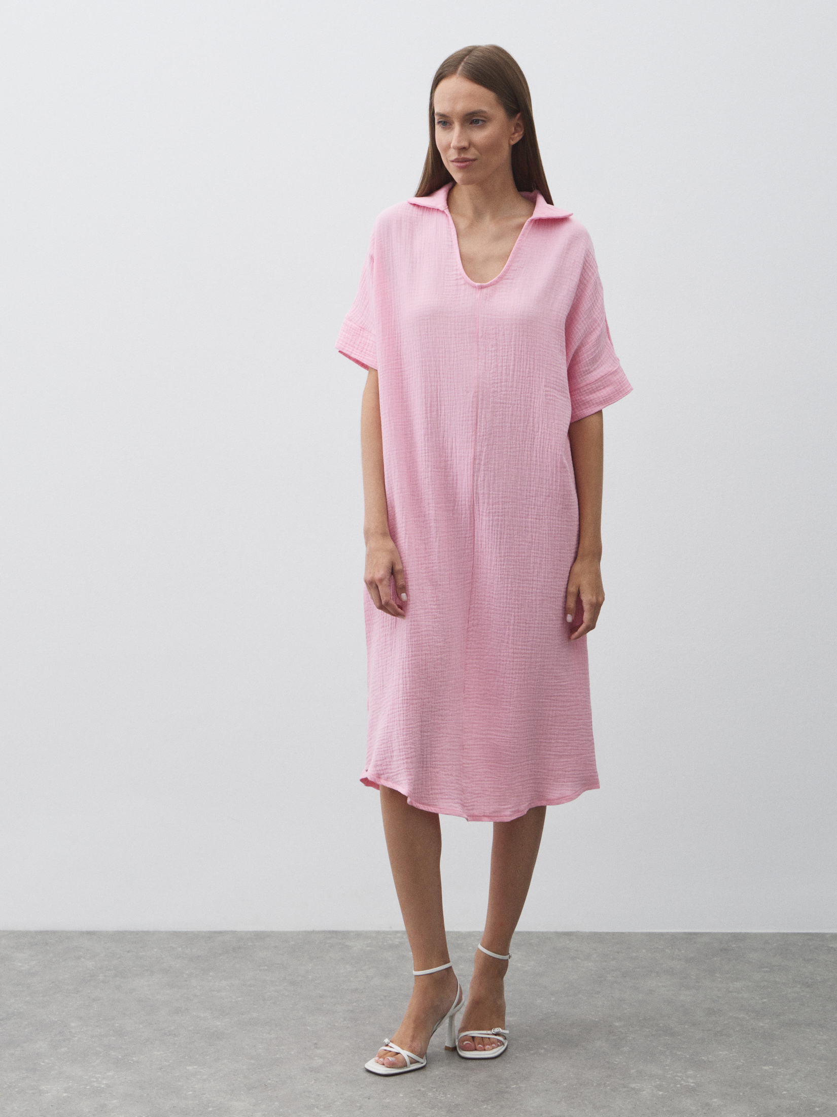 Женское платье из муслина MAISON DAVID 4835831, светло-розовый