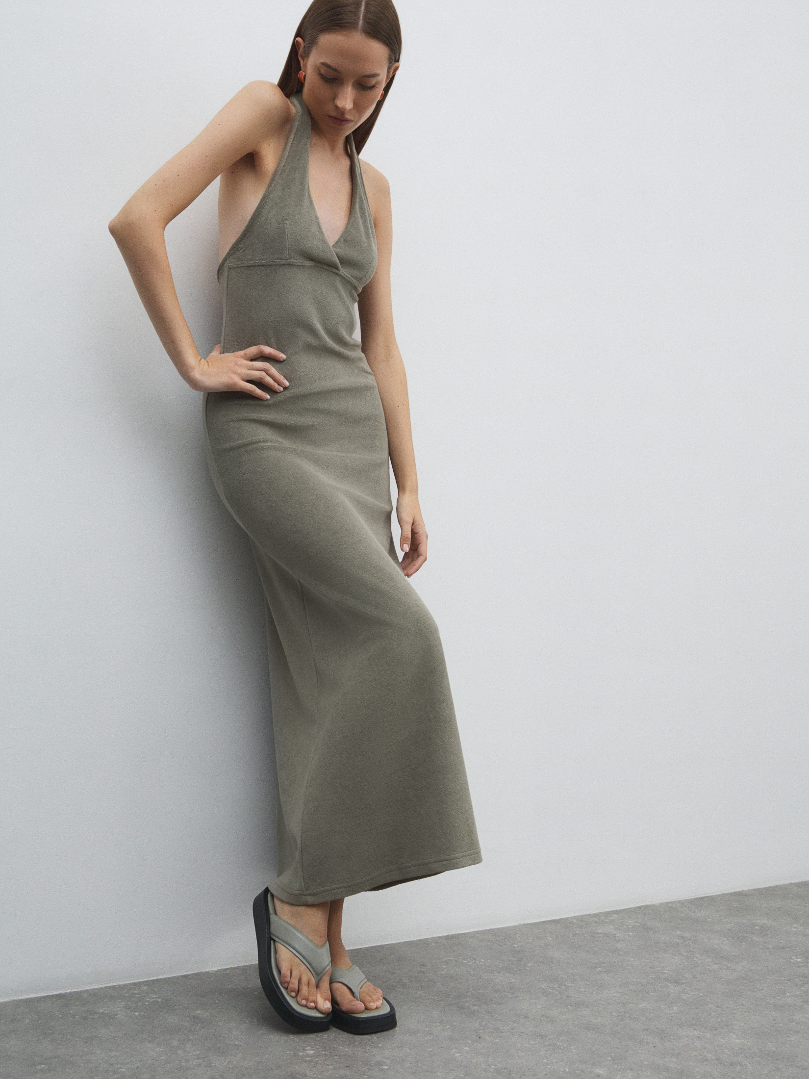 Женское платье MAISON DAVID 4502672, серо-зеленый