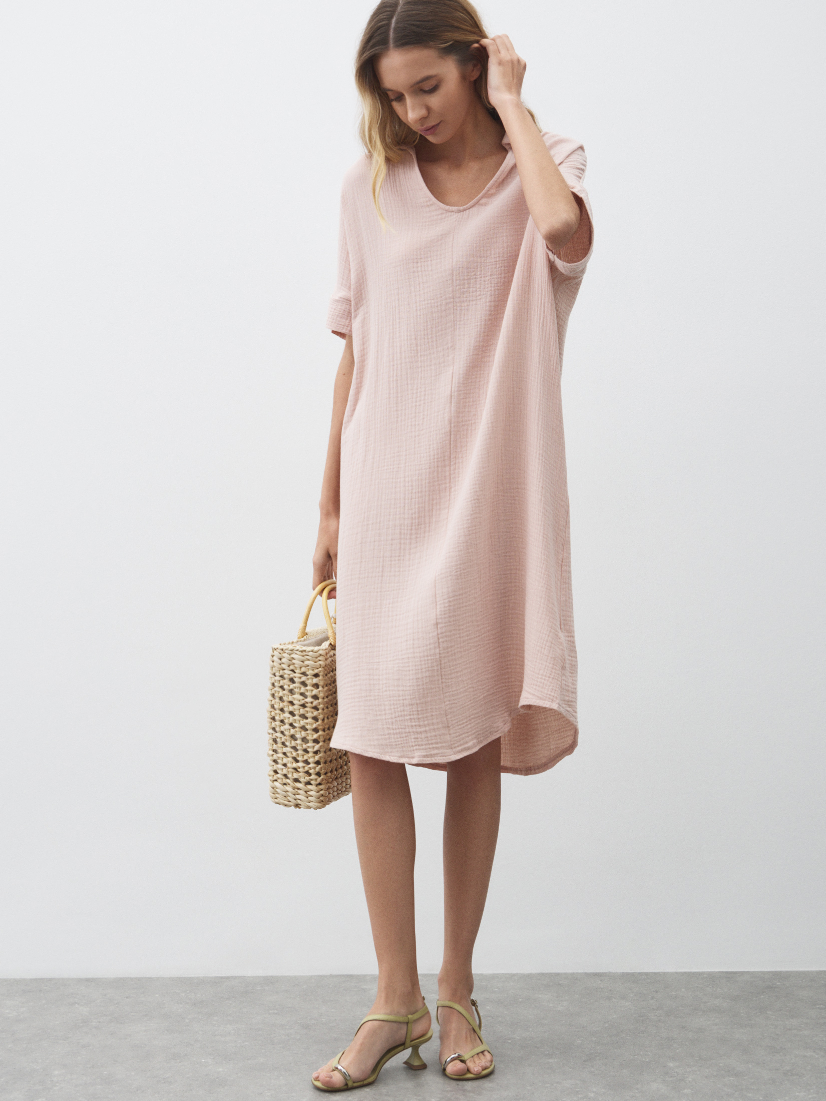 Женское платье из муслина MAISON DAVID 4835839, бледно-розовый