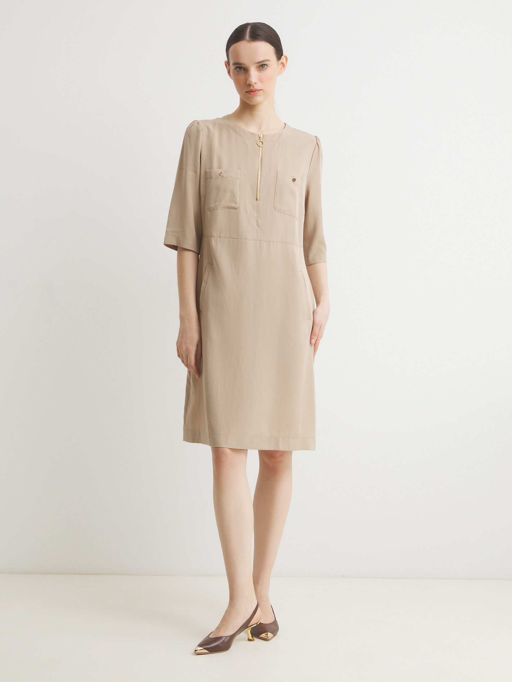 Женское платье MAISON DAVID 4355500, светло-коричневый