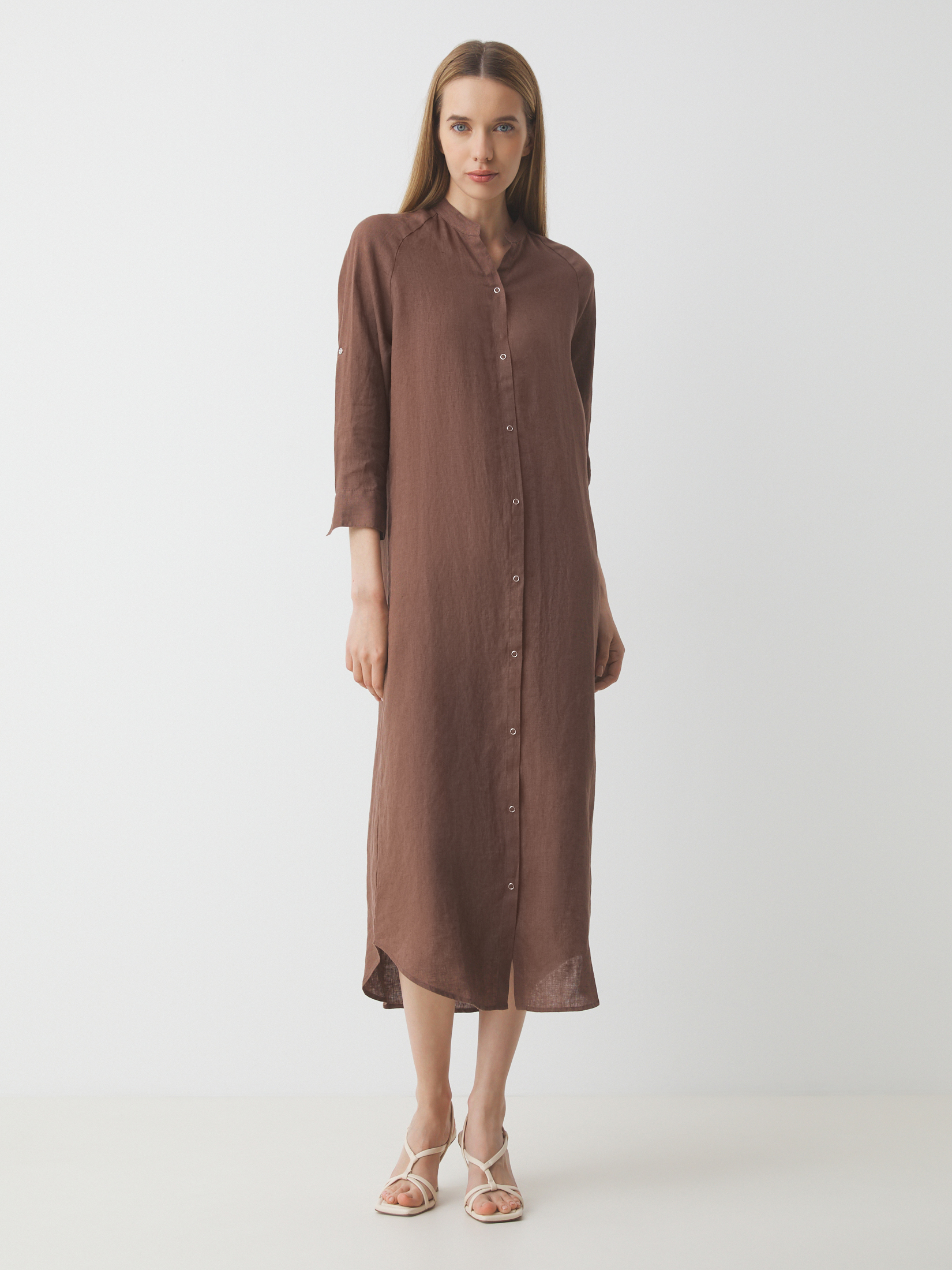 Женское платье-рубашка MAISON DAVID 3611565, темно-коричневый