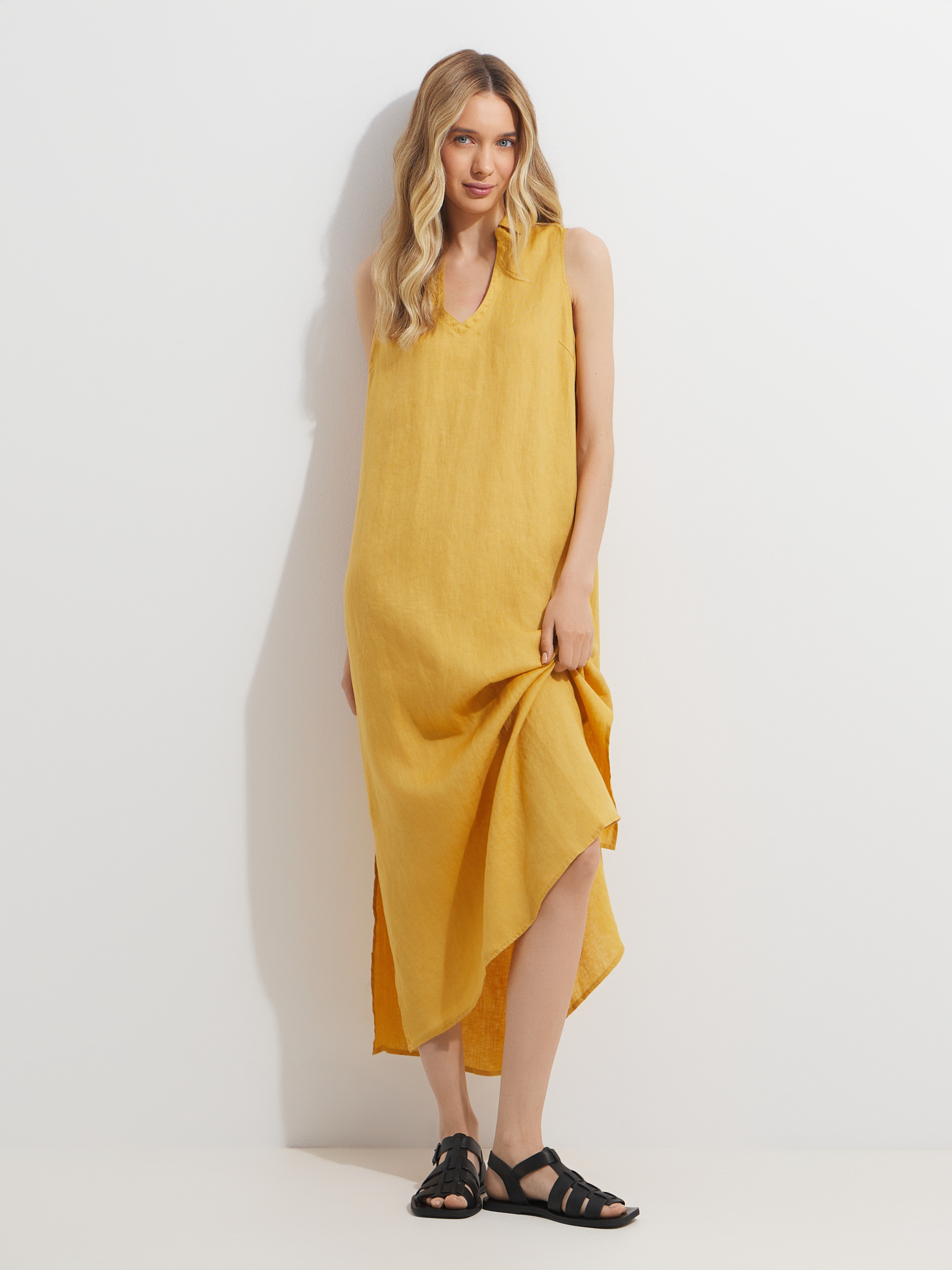 Женское платье MAISON DAVID 3210883, темно-желтый