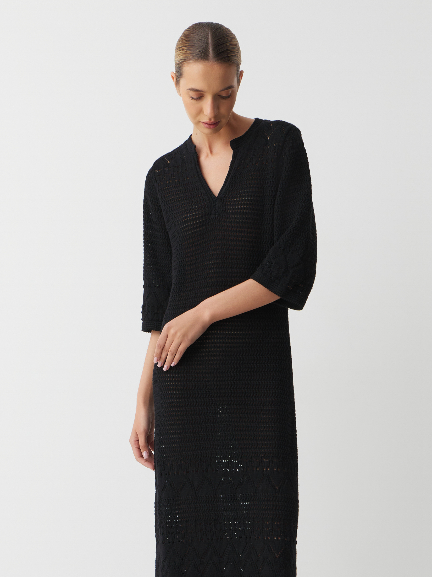 Женское платье кроше MAISON DAVID 4521208, черный