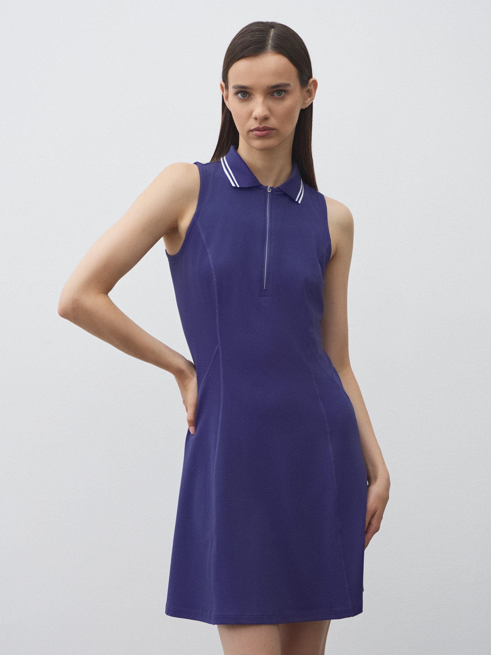 Женское платье поло MAISON DAVID 4603668, фиолетово-синий