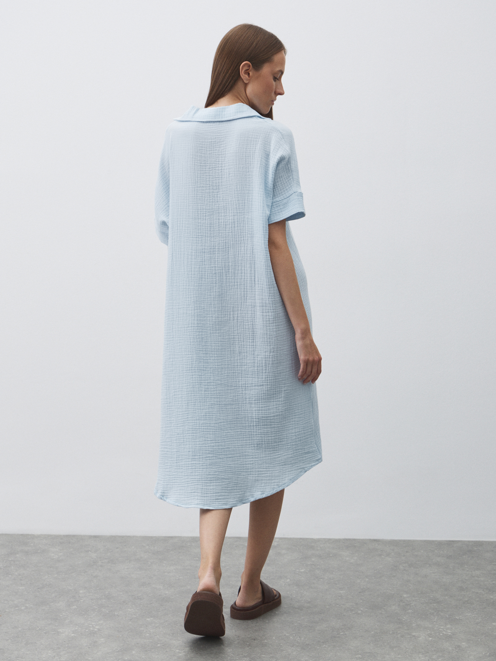 Женское платье из муслина MAISON DAVID 4835843, небесно-голубой