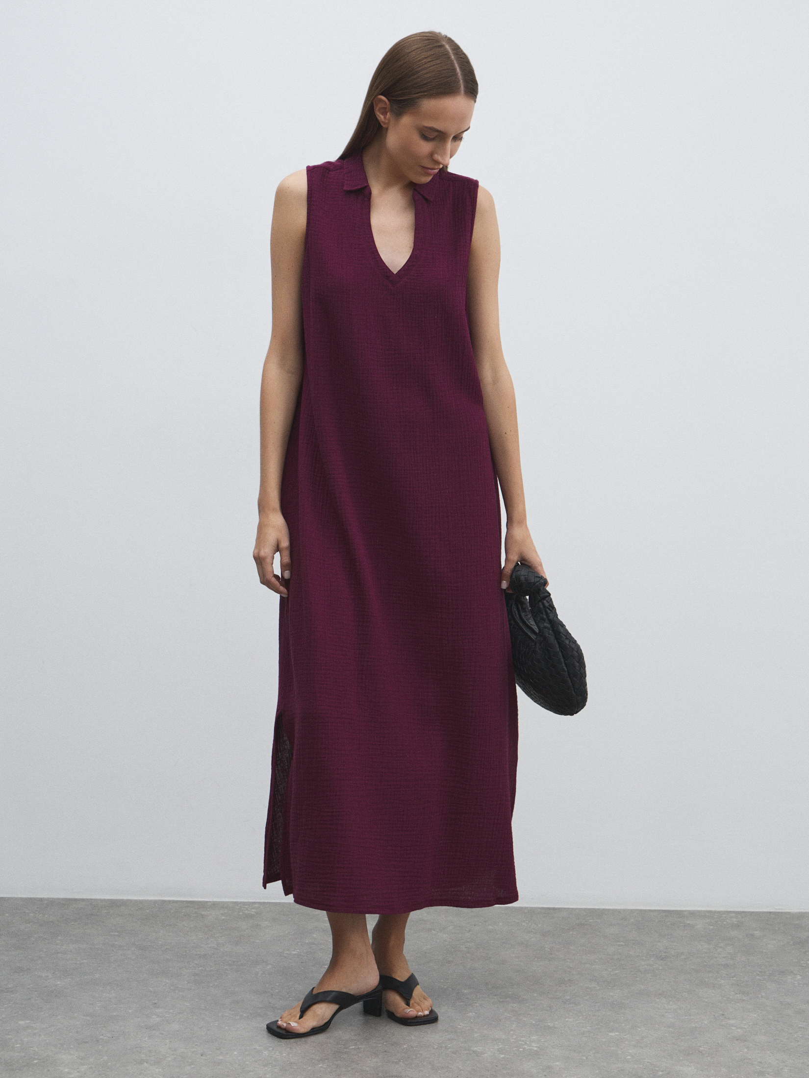 Женское платье из муслина MAISON DAVID 4841973, темно-бордовый