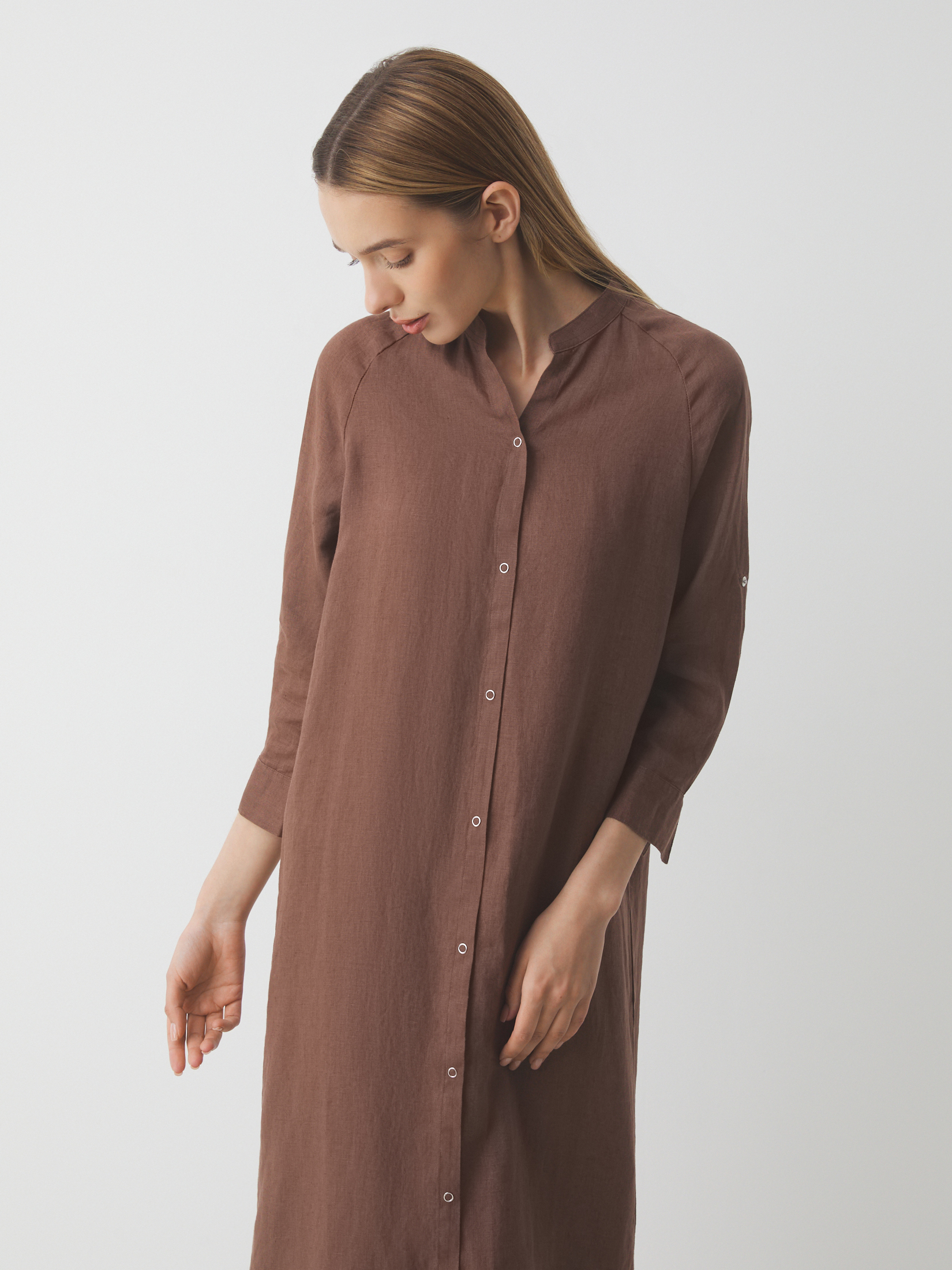 Женское платье-рубашка MAISON DAVID 3611565, темно-коричневый