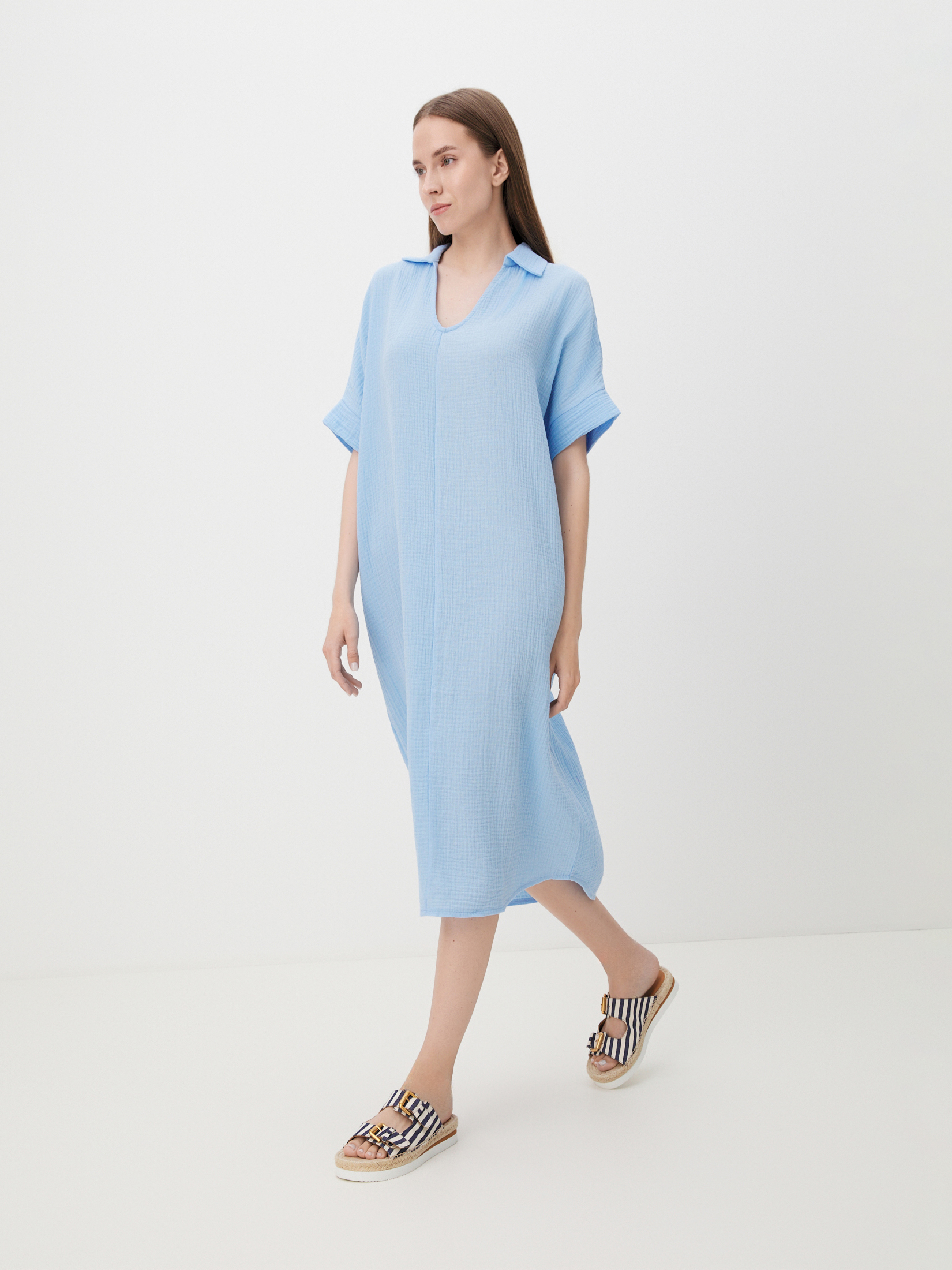 Женское платье из муслина MAISON DAVID 4244620, голубой