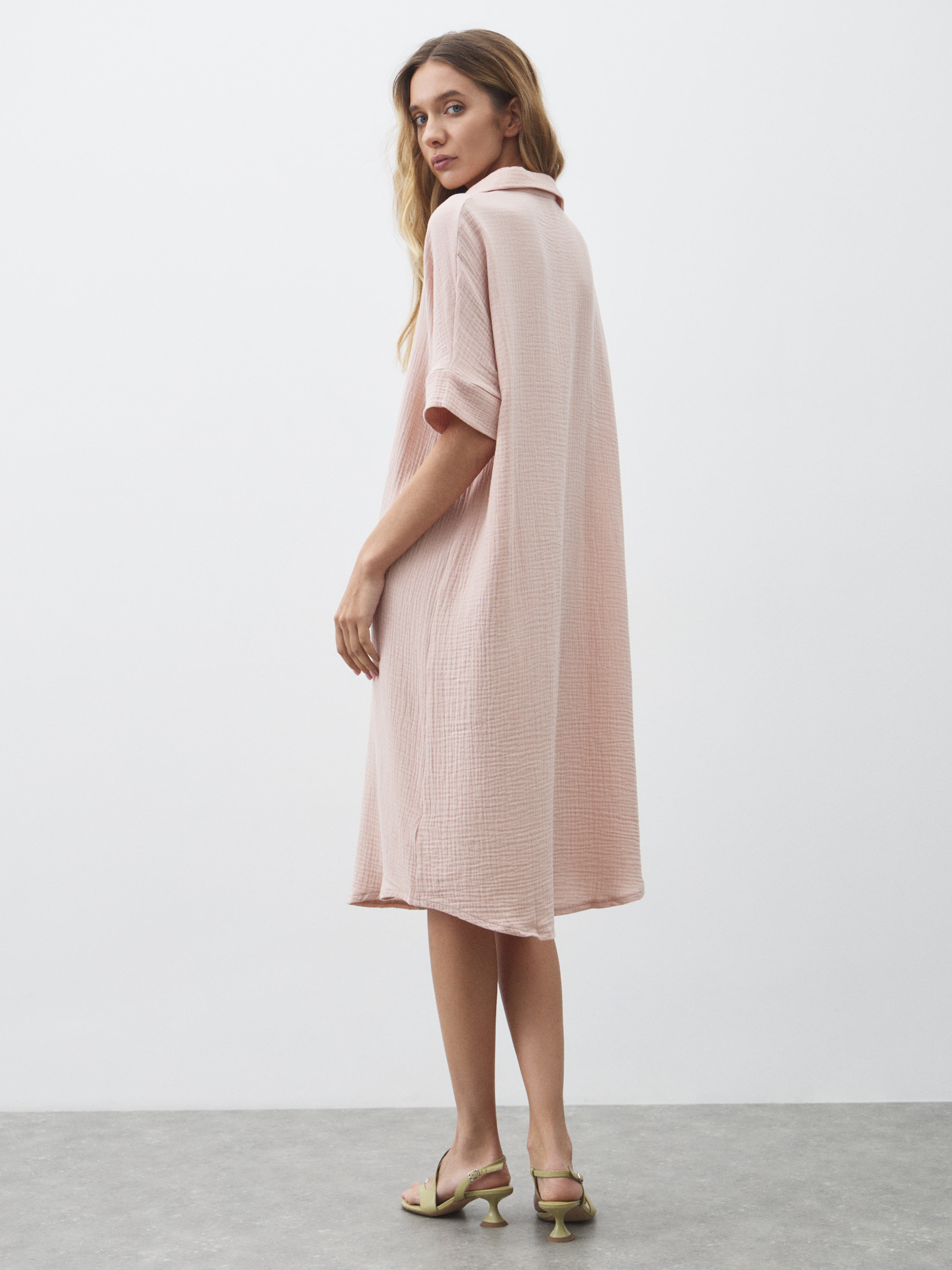 Женское платье из муслина MAISON DAVID 4835839, бледно-розовый