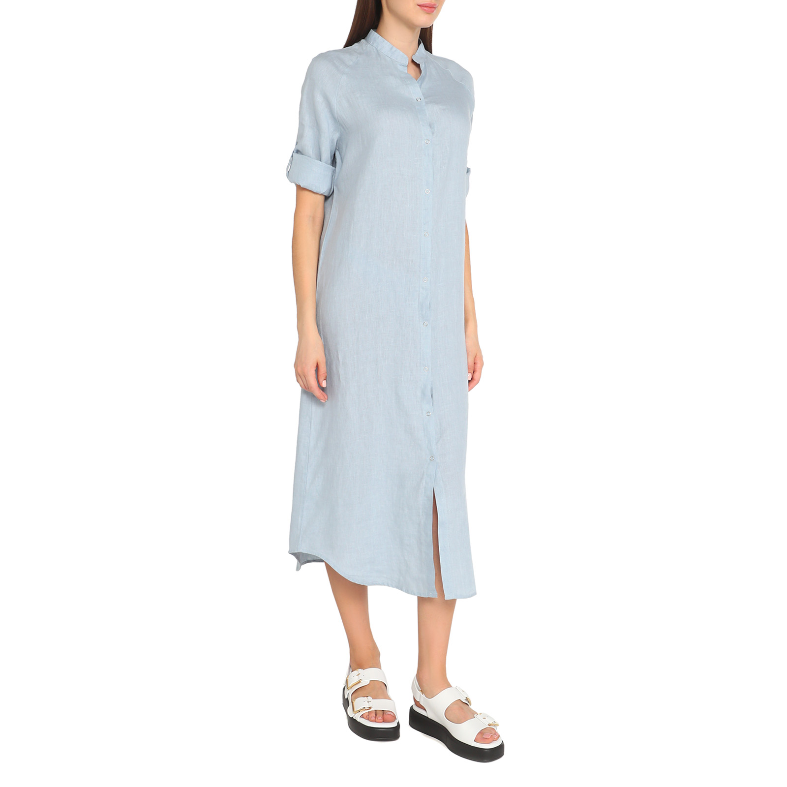 Женское платье-рубашка MAISON DAVID 3611557, светло-голубой