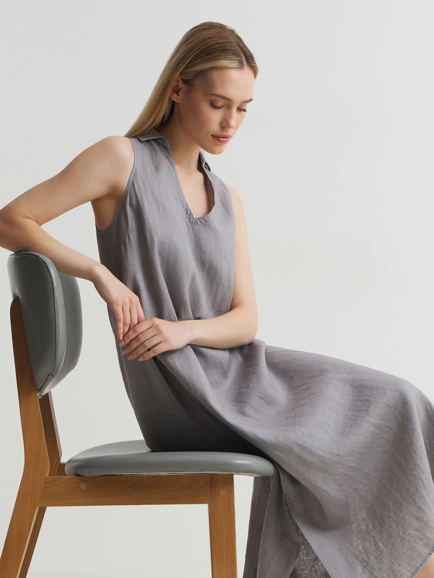 Женское платье MAISON DAVID 3033177, нейтральный серый