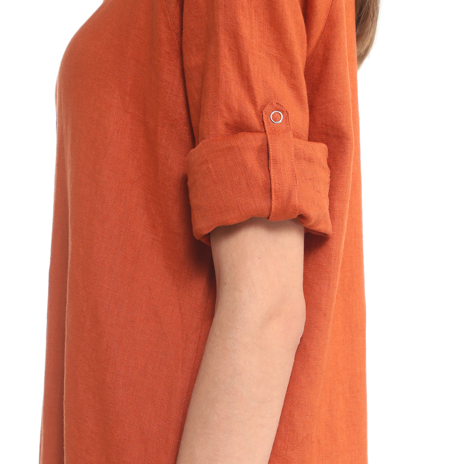 Женское платье-рубашка MAISON DAVID 3611550, коричнево-оранжевый