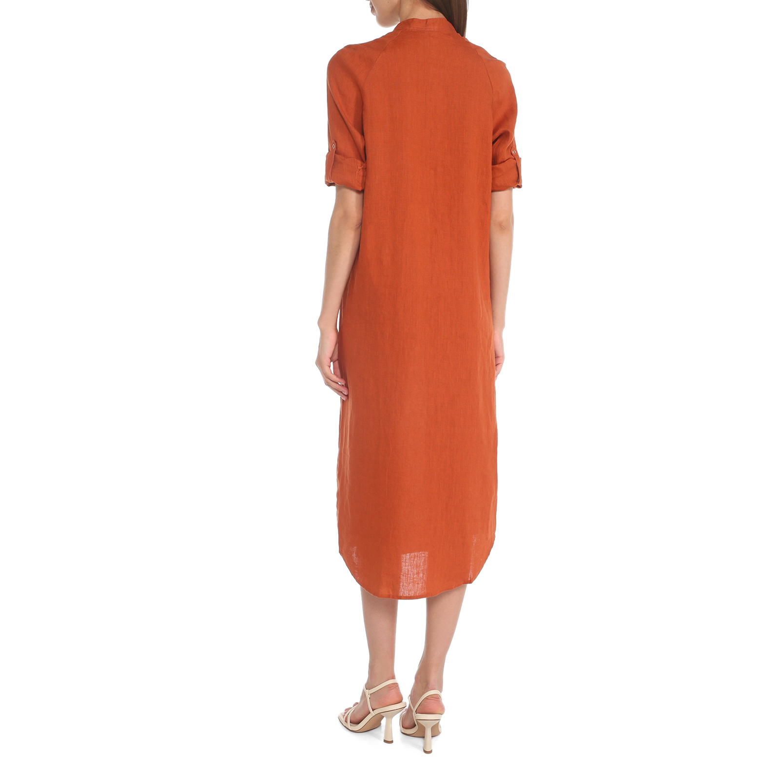 Женское платье-рубашка MAISON DAVID 3611550, коричнево-оранжевый