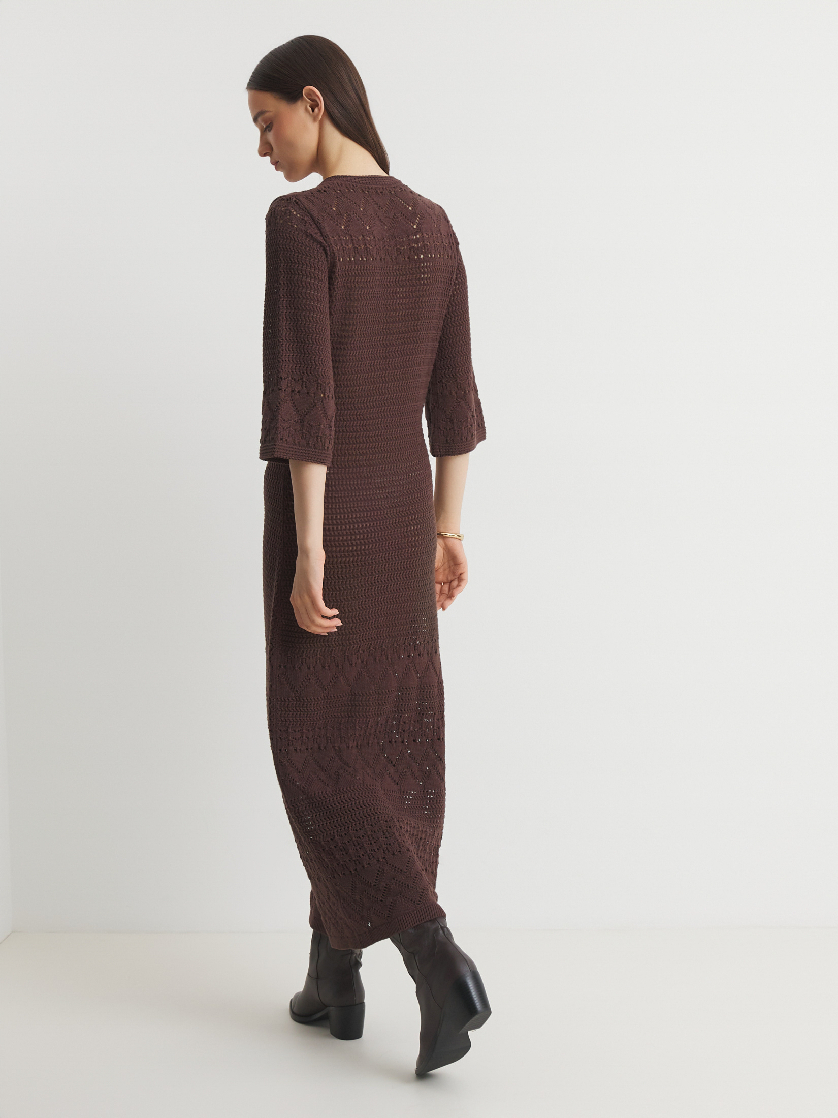 Женское платье кроше MAISON DAVID 4521190, шоколадный