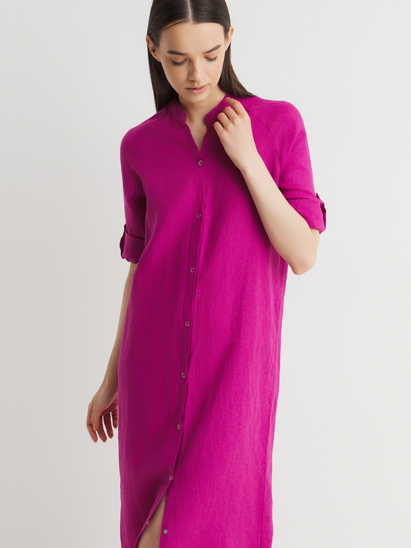 Женское платье-рубашка MAISON DAVID 3611540, темная фуксия