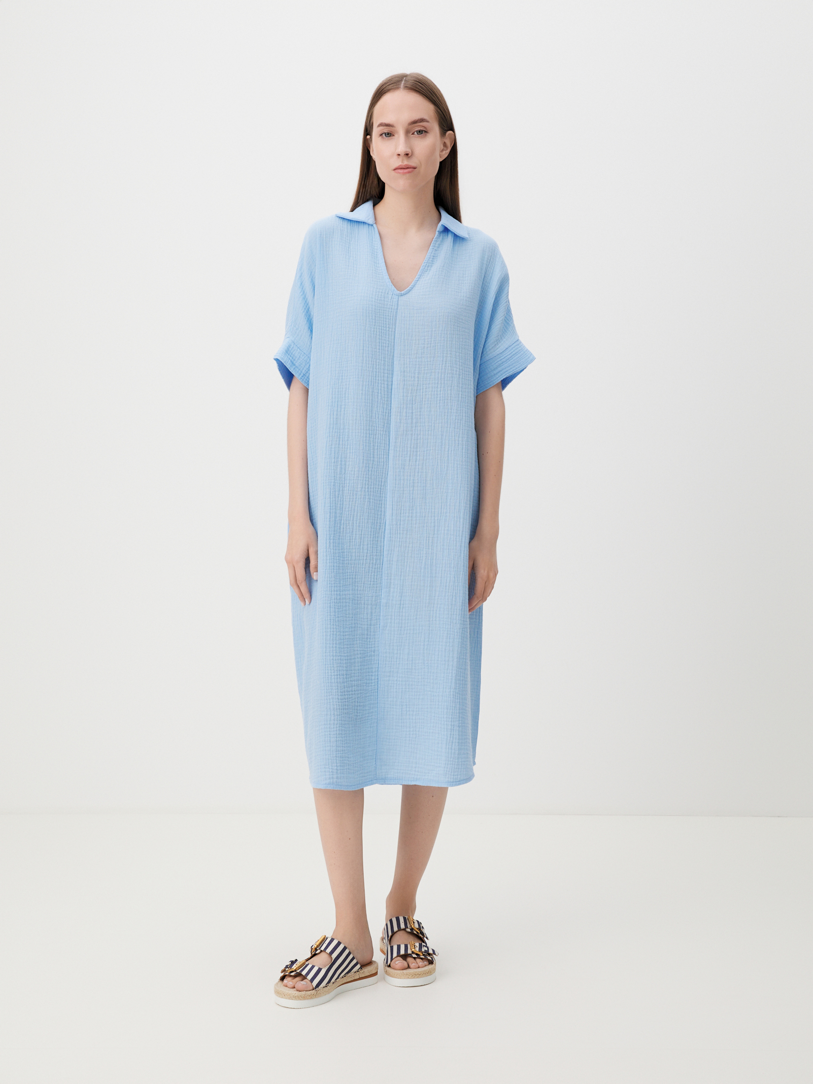 Женское платье из муслина MAISON DAVID 4244620, голубой