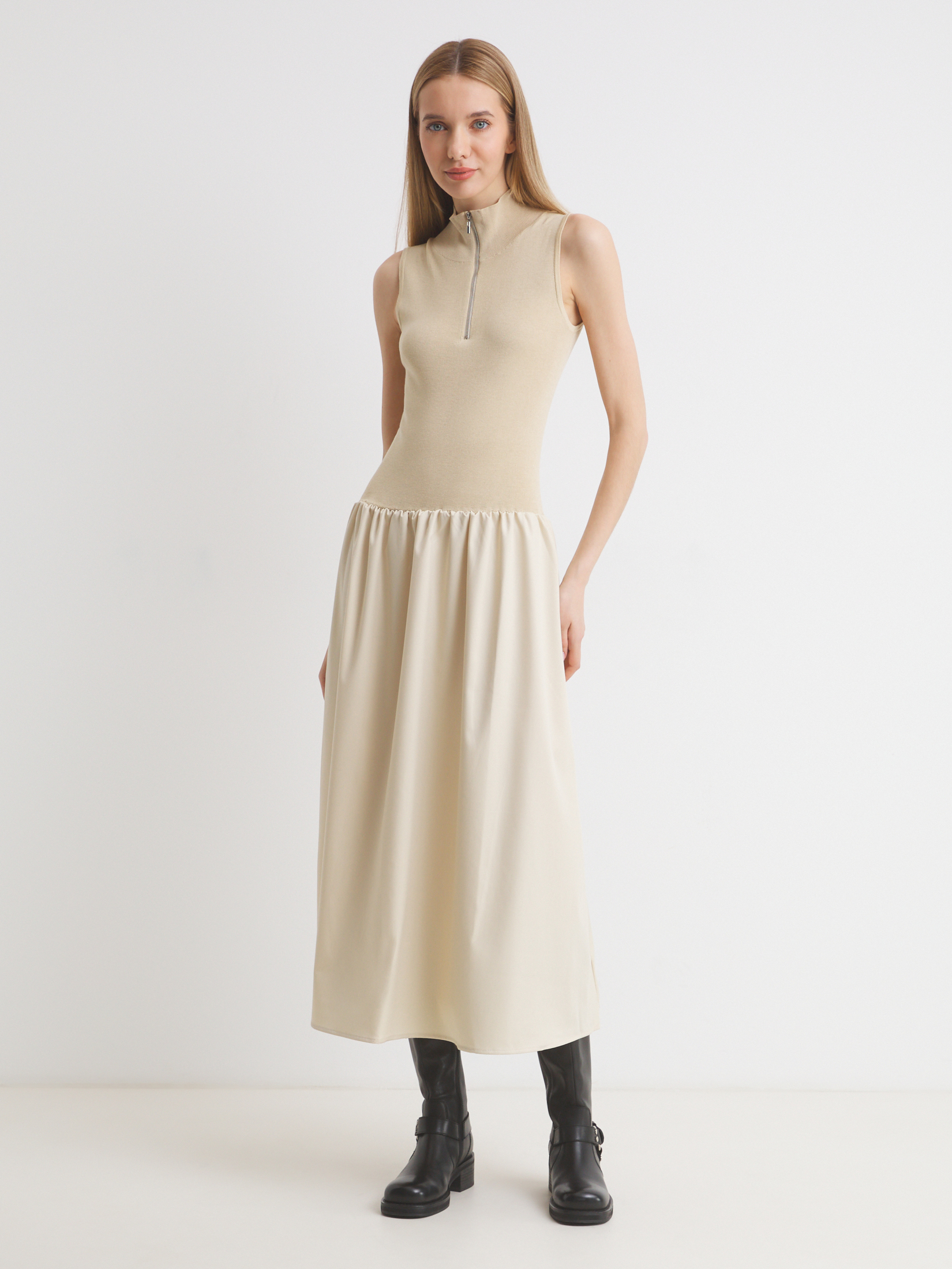 Женское платье MAISON DAVID 4521327, зеленовато-бежевый