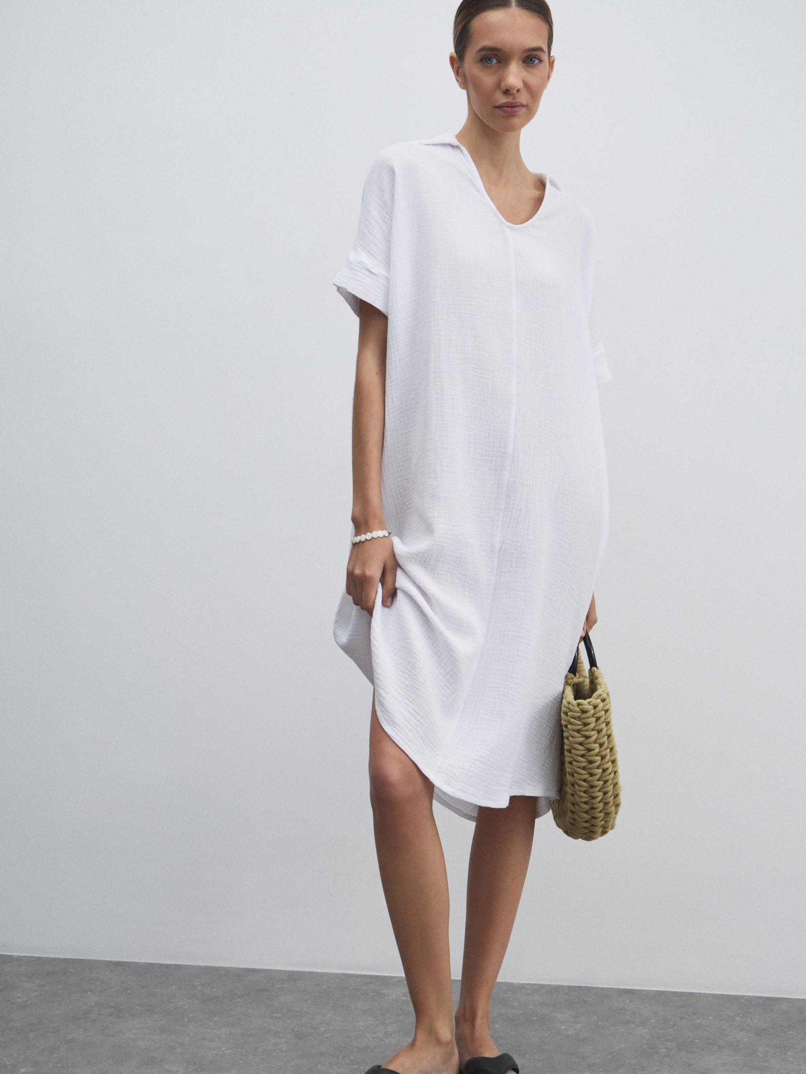 Женское платье из муслина MAISON DAVID 4835823, белый