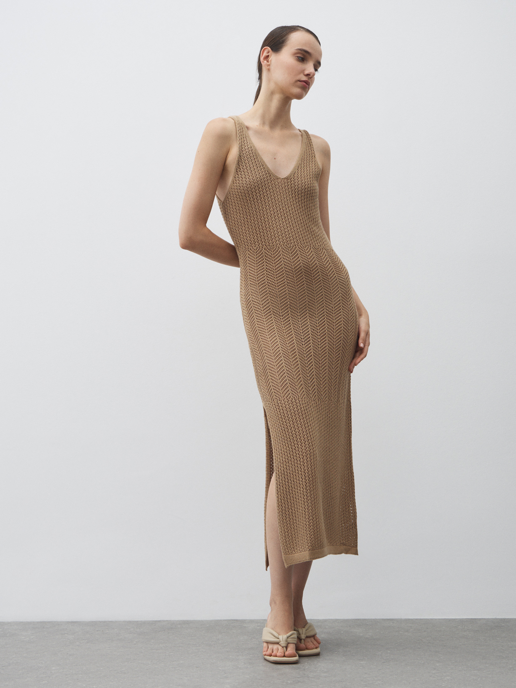 Женское платье MAISON DAVID 4602155, коричнево-бежевый