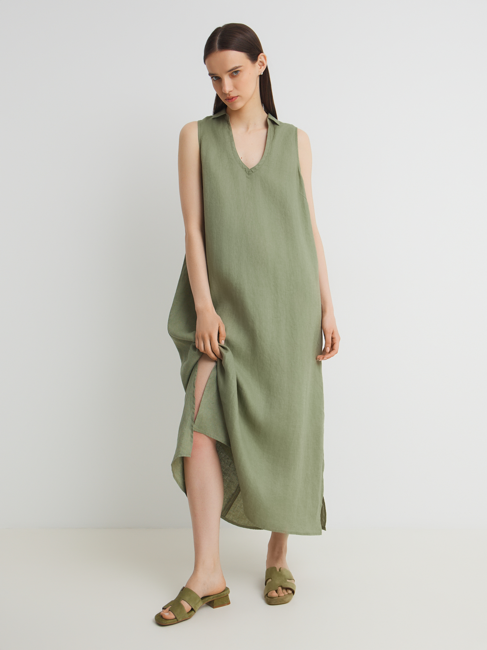 Женское платье MAISON DAVID 3210832, серовато-зеленый