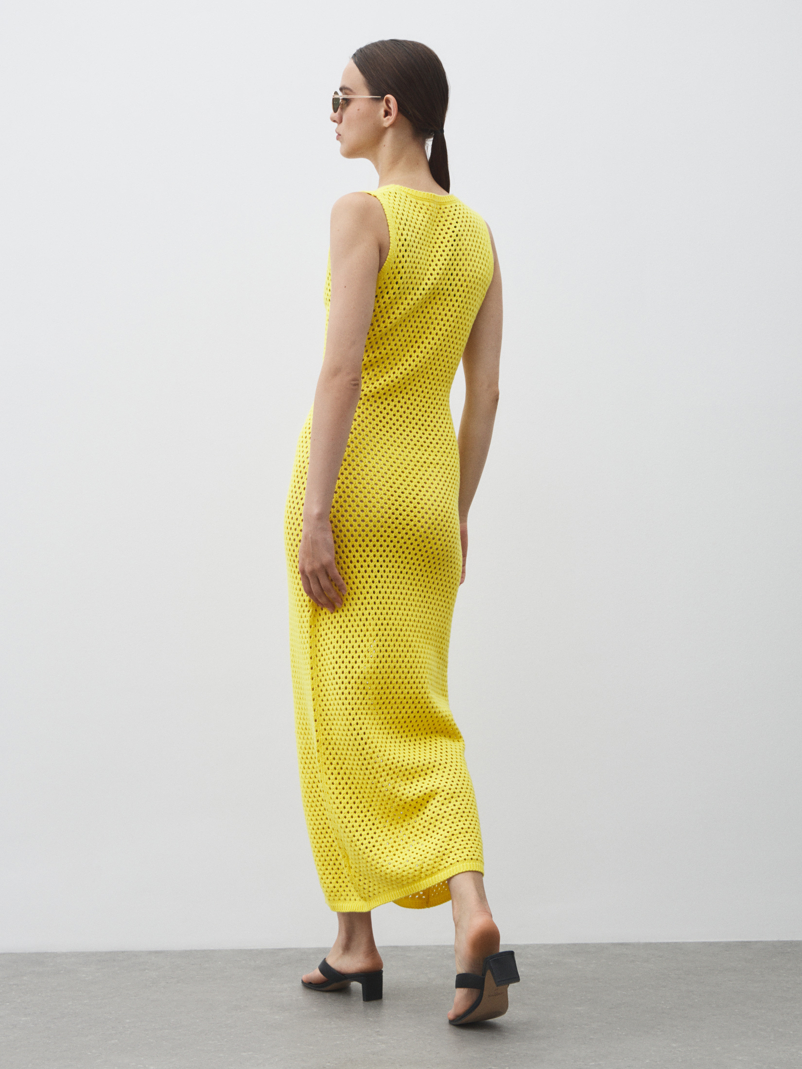 Женское платье кроше MAISON DAVID 4602089, лимонный