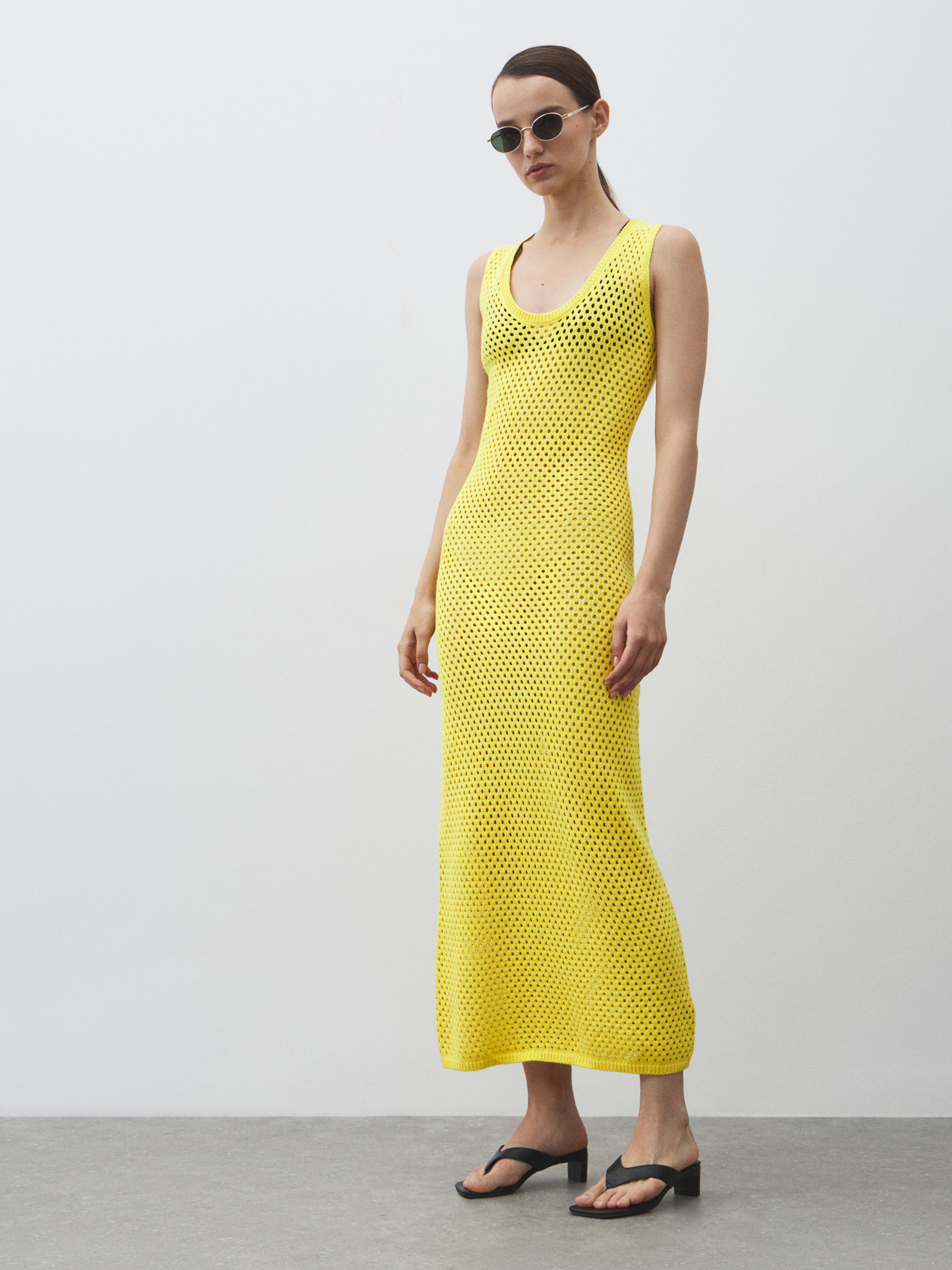 Женское платье кроше MAISON DAVID 4602089, лимонный