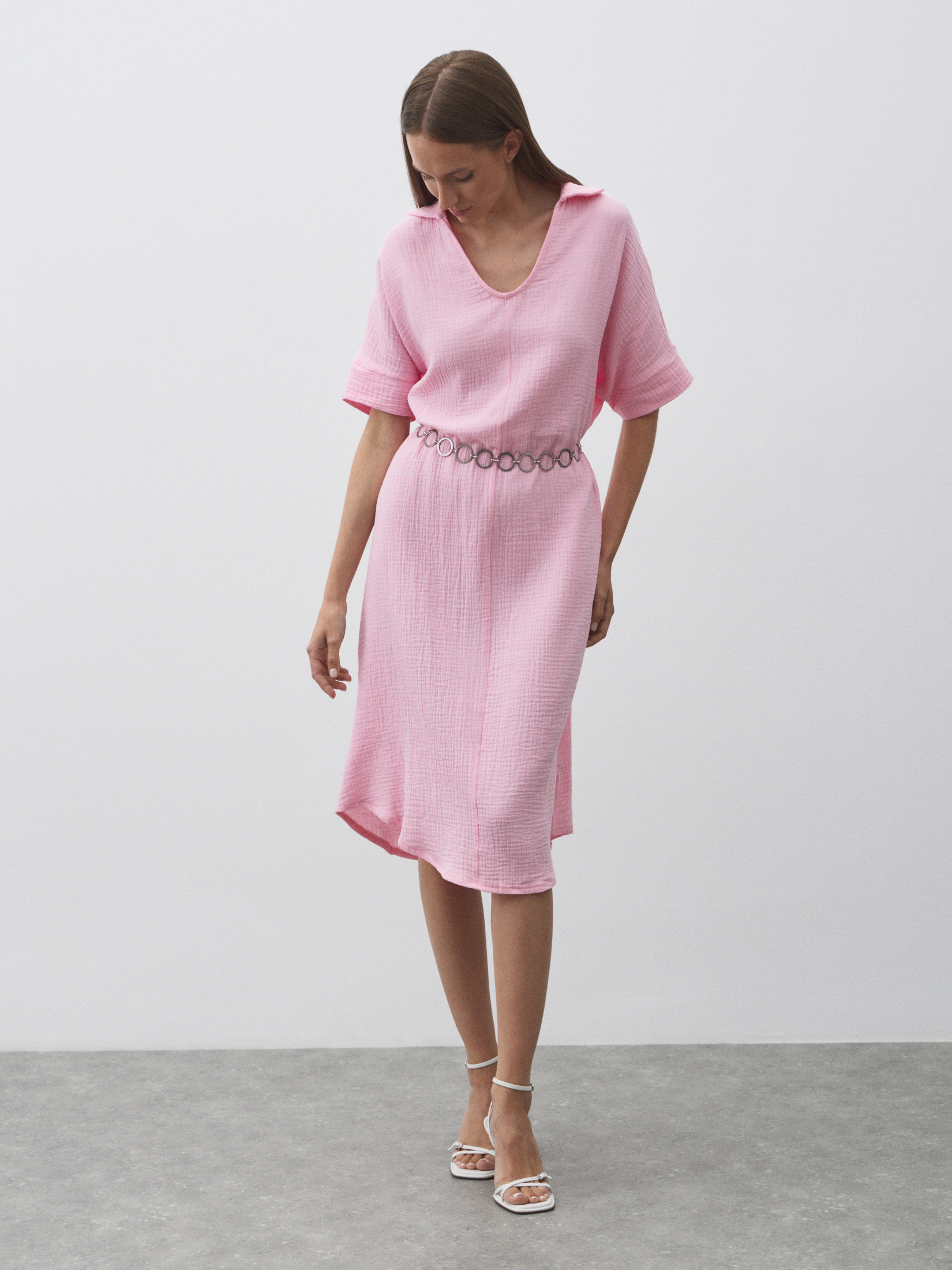 Женское платье из муслина MAISON DAVID 4835831, светло-розовый