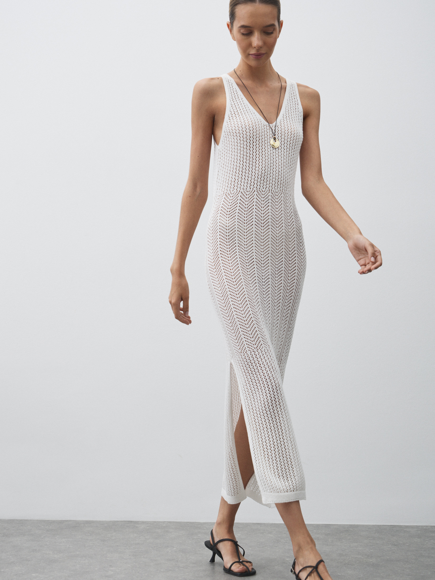 Женское платье кроше MAISON DAVID 4602160, белый