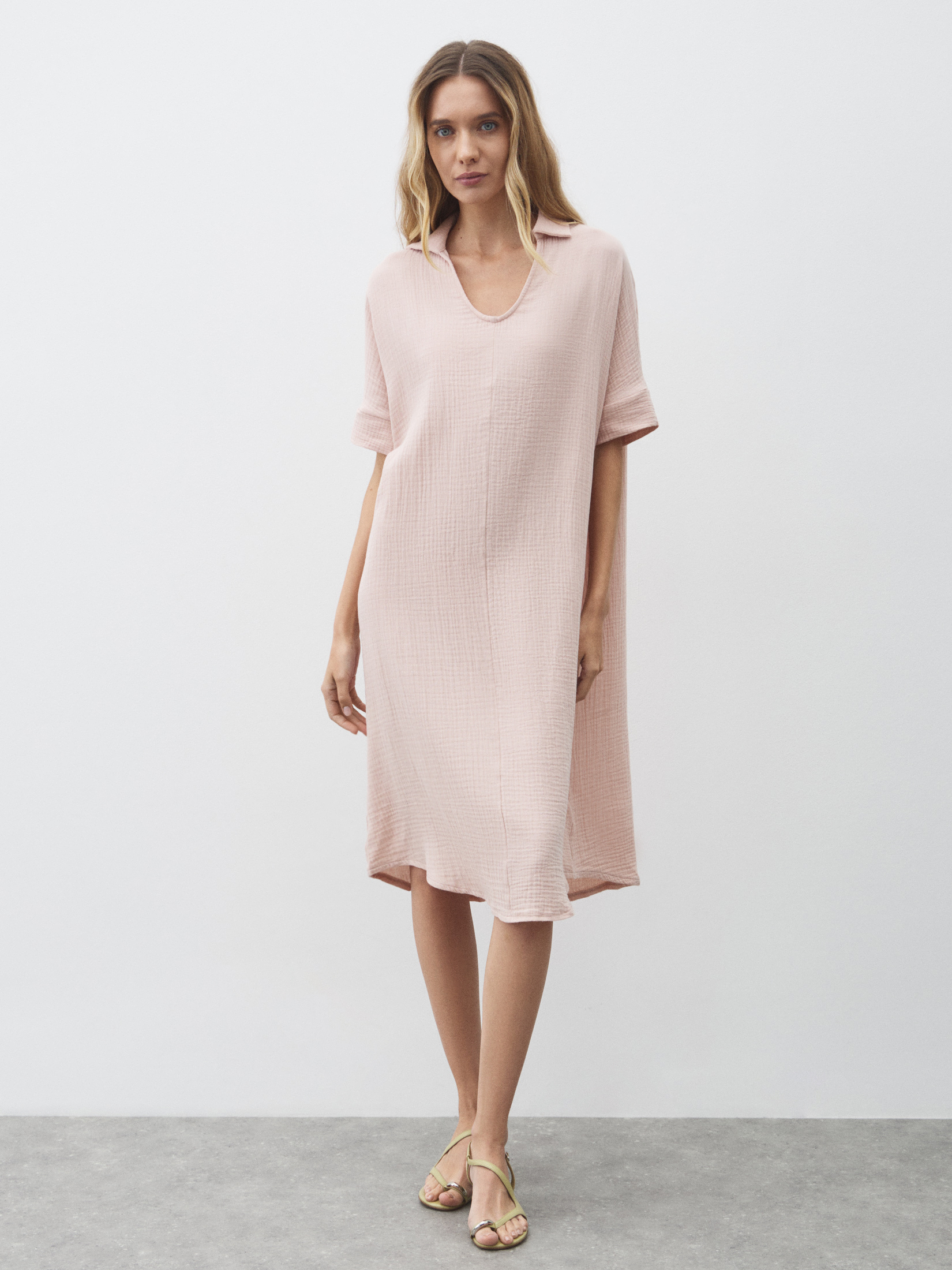 Женское платье из муслина MAISON DAVID 4835839, бледно-розовый